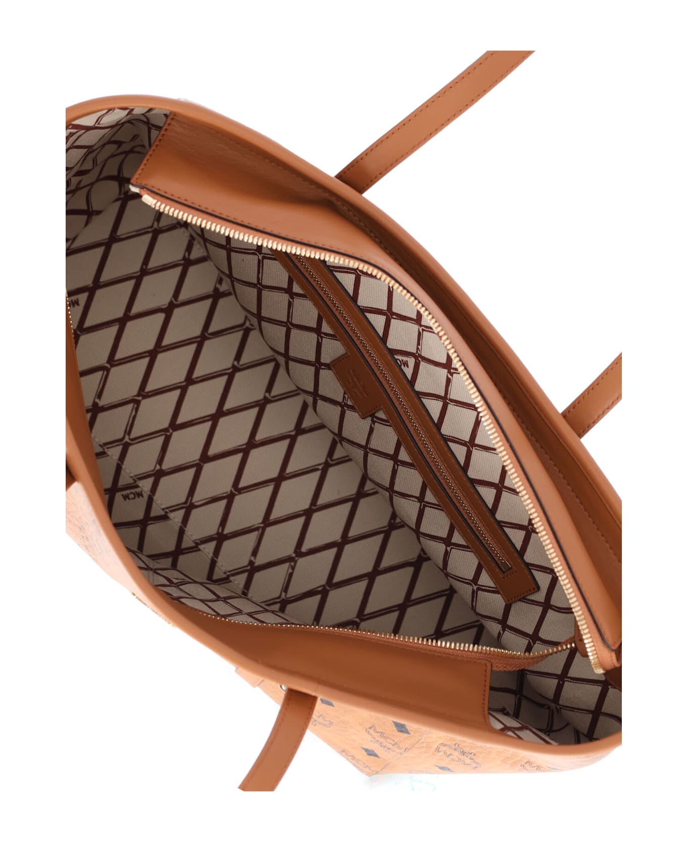 MCM Logo Tote Bag - Brown