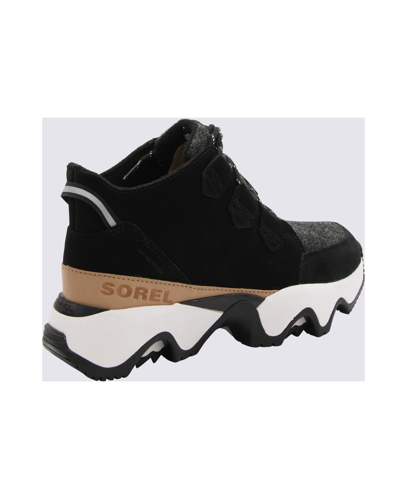 Sorel Black And Sea Salt Leather Kinetic Impact C-wp Sneakers - BLACK/SEA SALT スニーカー