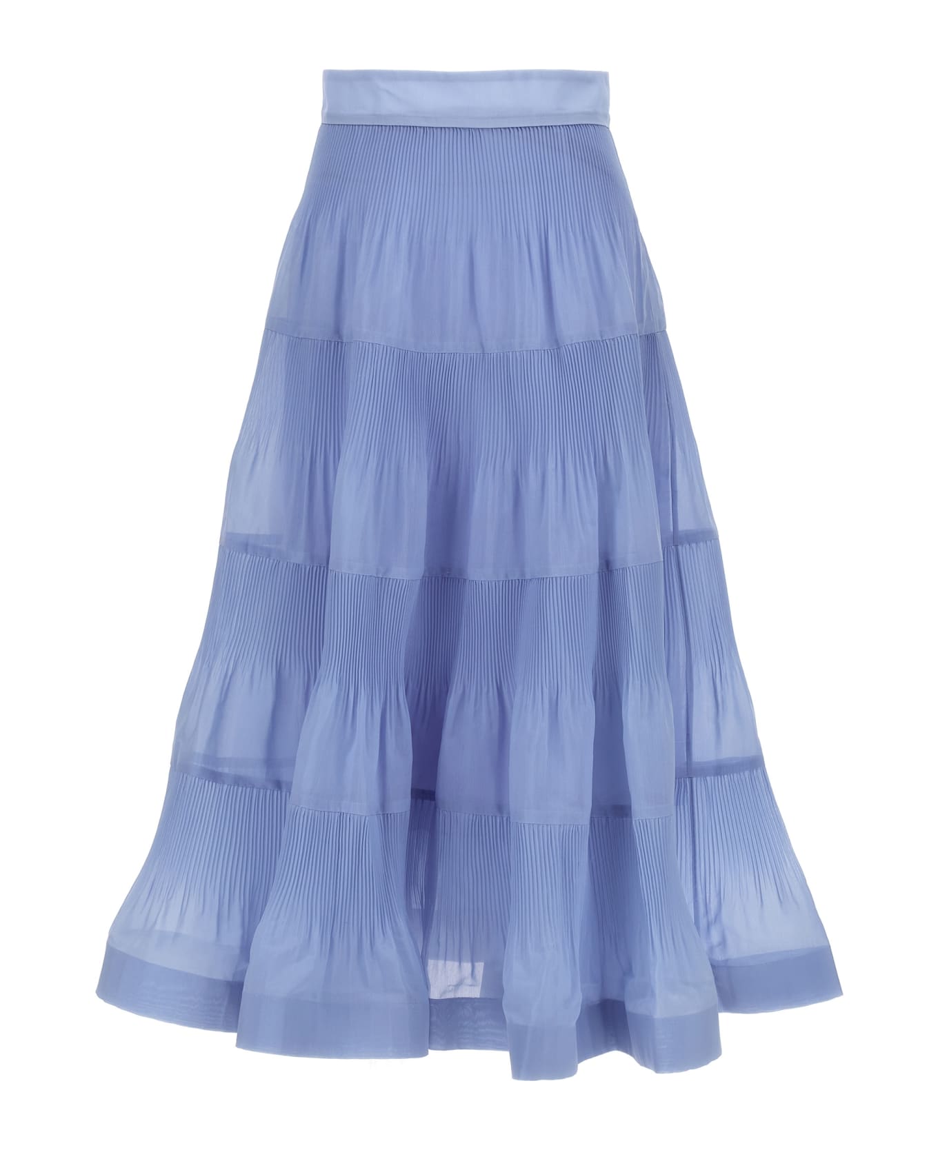 Zimmermann 'pleated Midi' Skirt - Light Blue