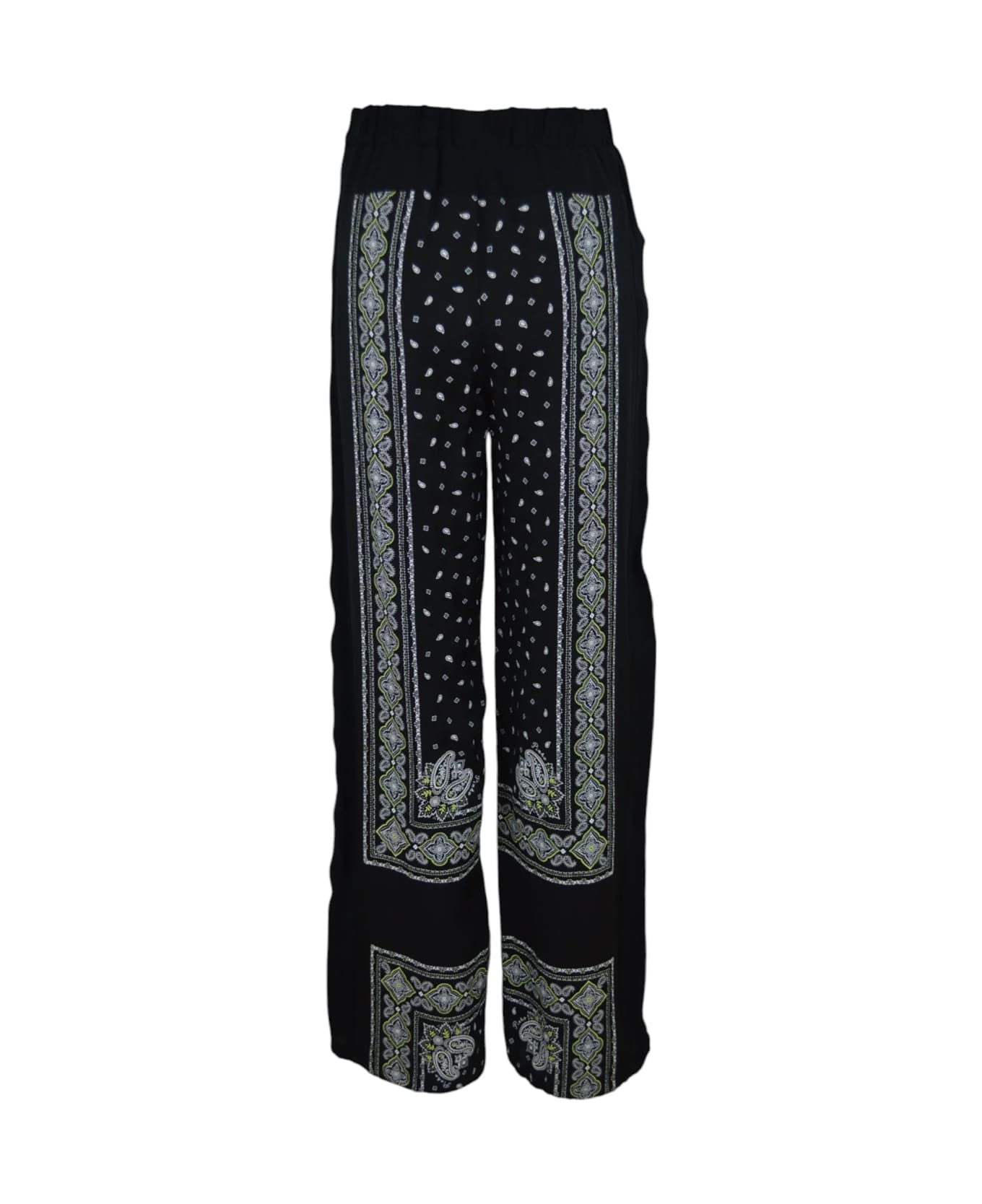 Pinko Wide Bandana Pattern Pants - Black