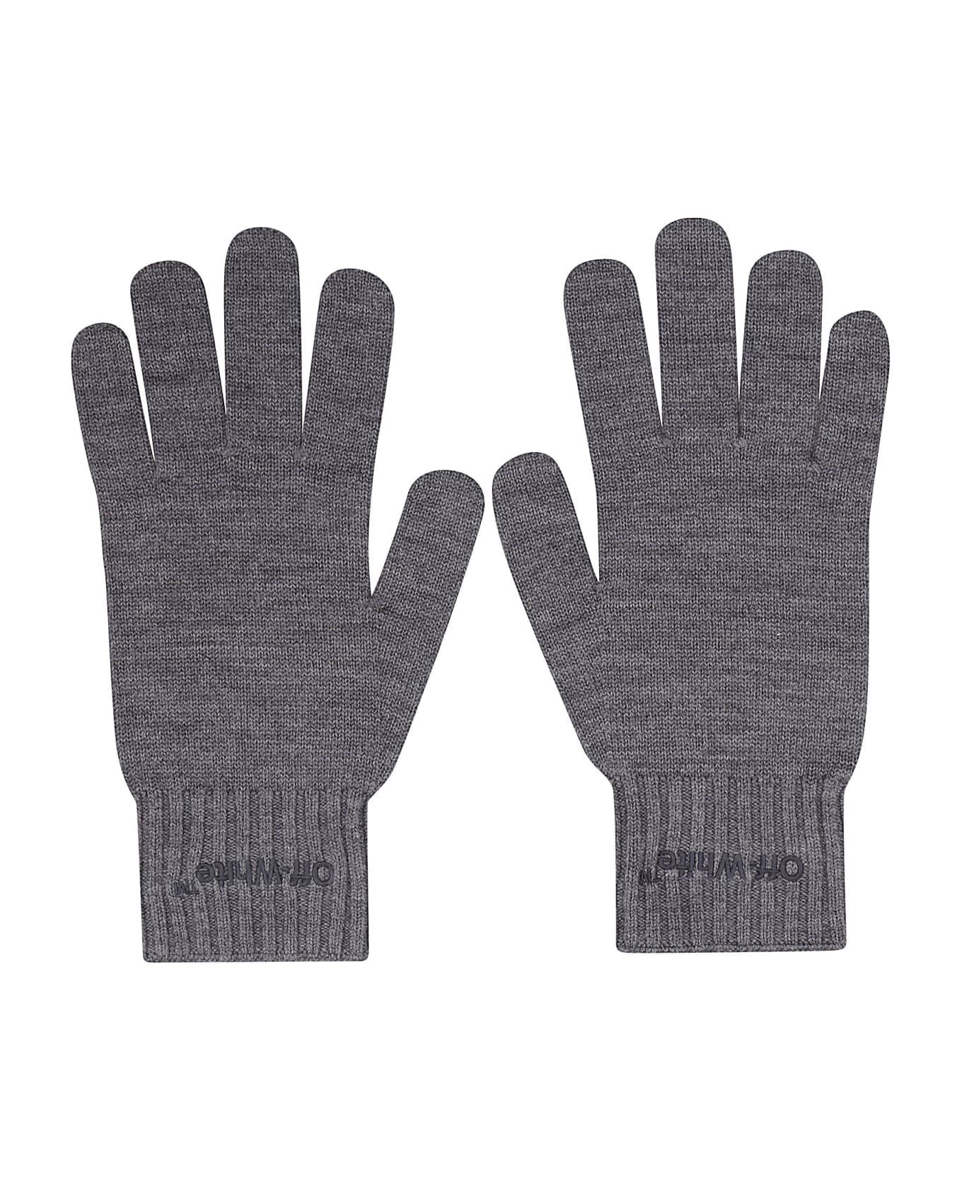 Off-White Helvet Knit Gloves Medium - Medium Grey  Medium Grey