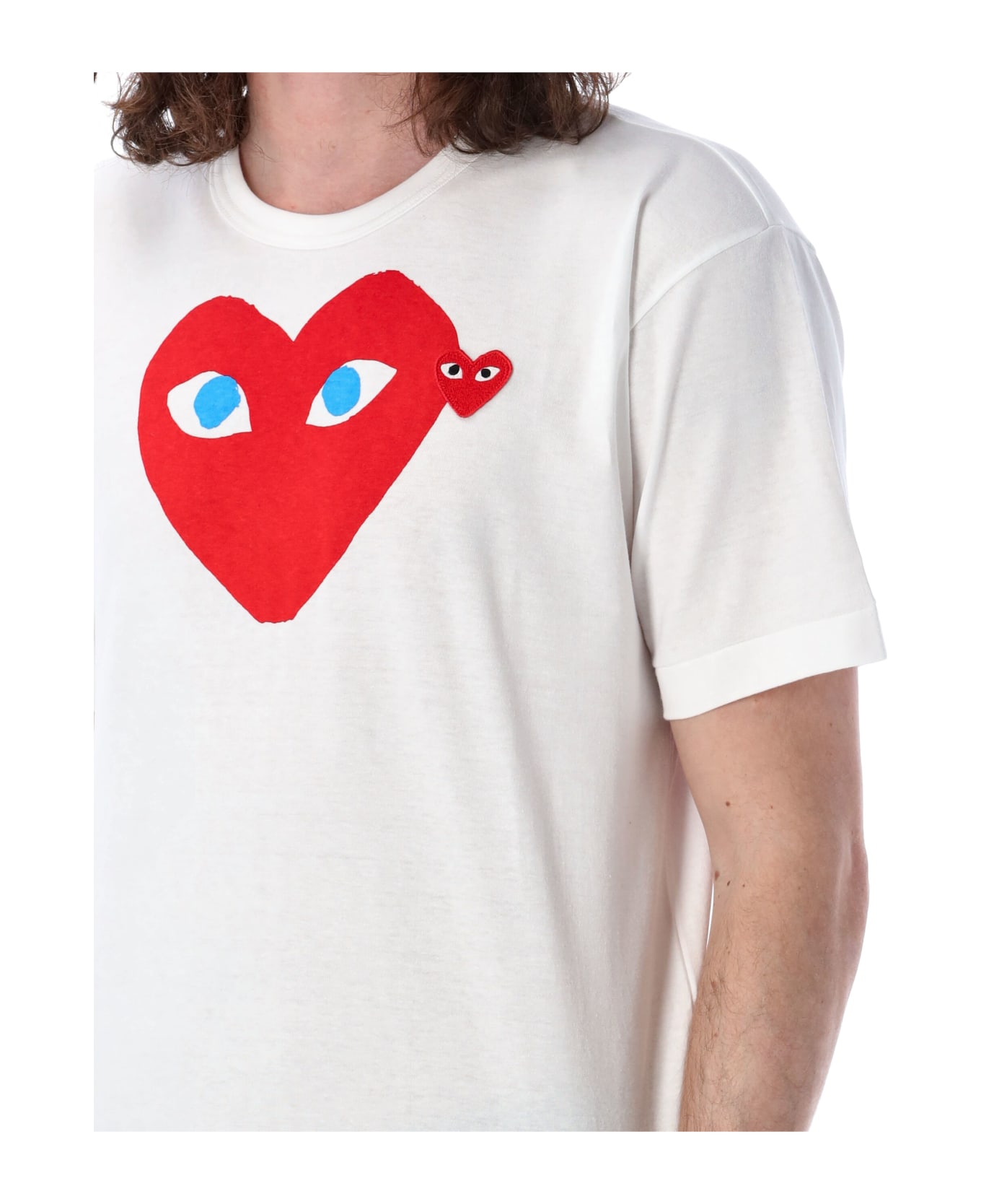 Comme des Garçons Play Red Heart T-shirt - WHITE シャツ