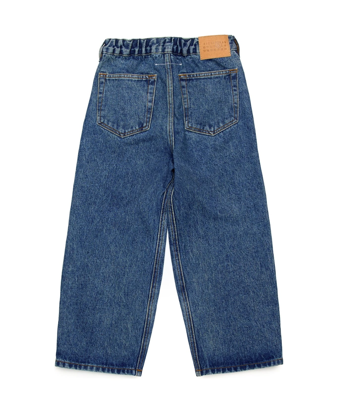 MM6 Maison Margiela Logo-patch Straight Leg Jeans - Blue