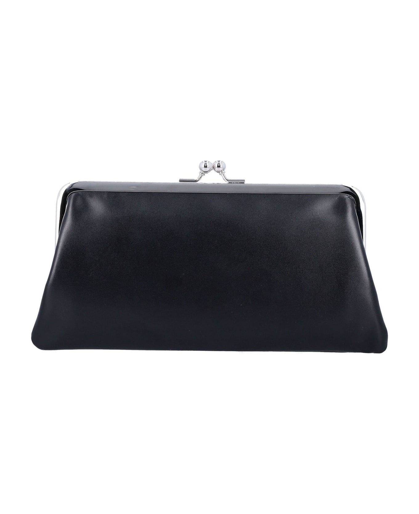 Comme des Garçons Wallet Logo-printed Kiss-clasp Purse - Black