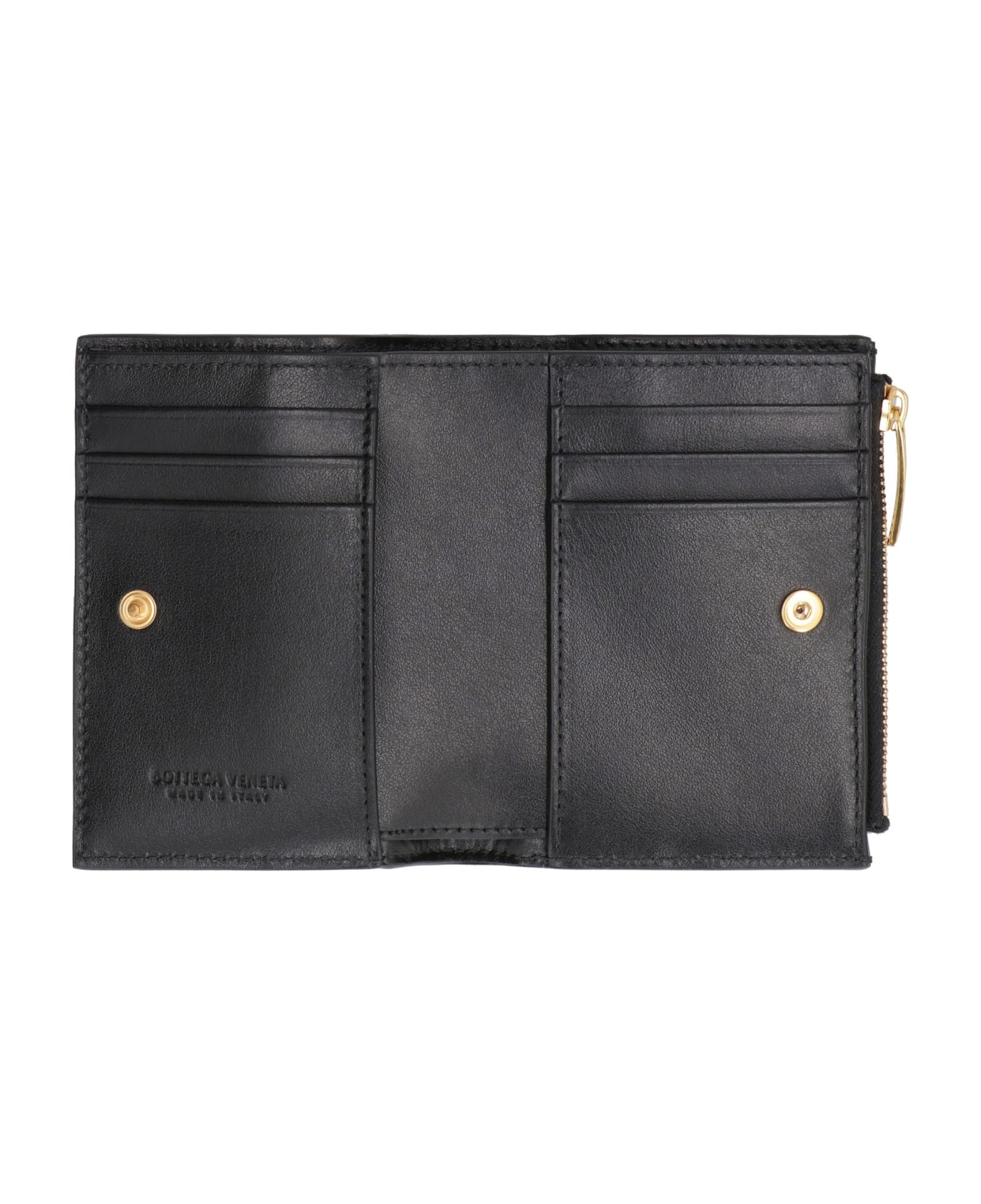 Bottega Veneta Cassette Intrecciato Bi-fold Wallet - black 財布