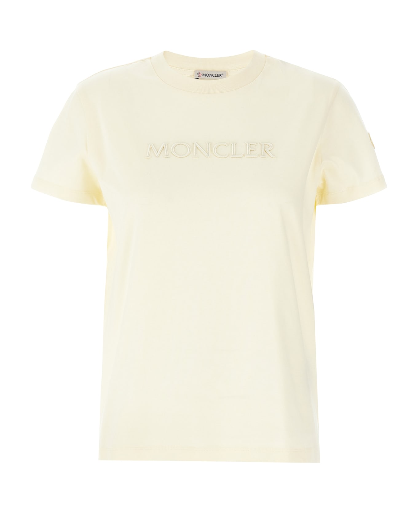 Moncler Ivory Cotton T-shirt - 037
