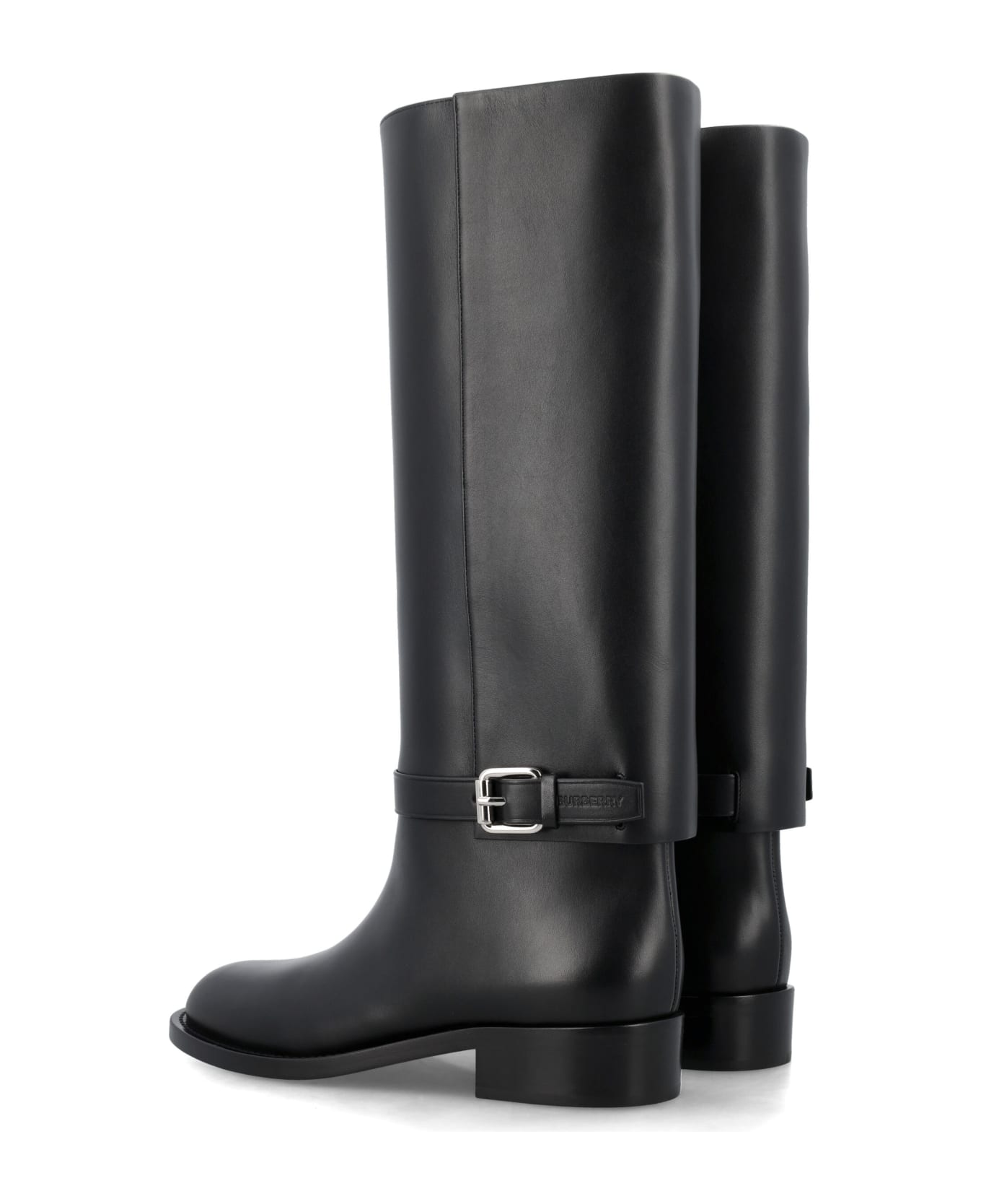 Burberry London Leather Horse Boots - BLACK ブーツ