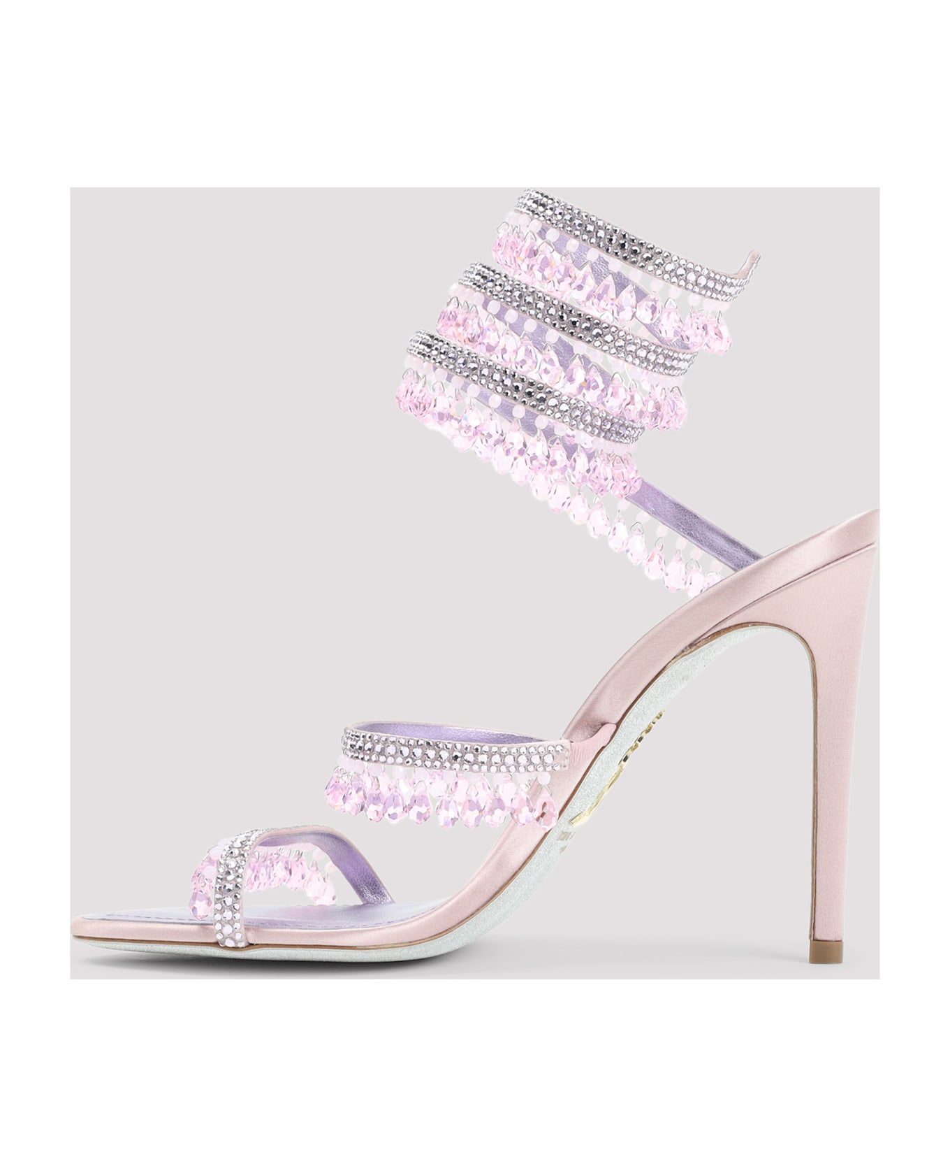 René Caovilla Rene Caovilla Leather Sandals - Lilac Satin