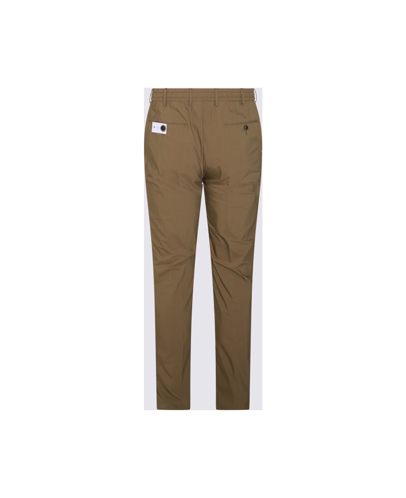 PT Torino Brown Green Cotton Pants - VERDE MARCIO