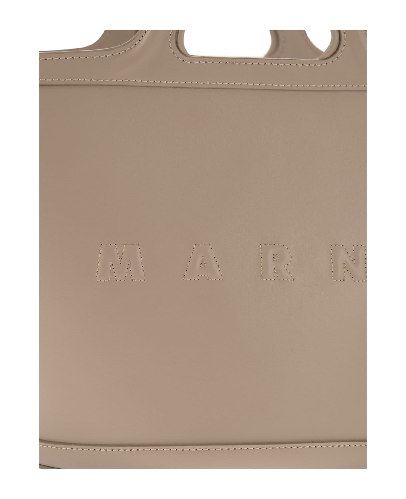 Marni Tropicalia S - Leather Handbag - Beige