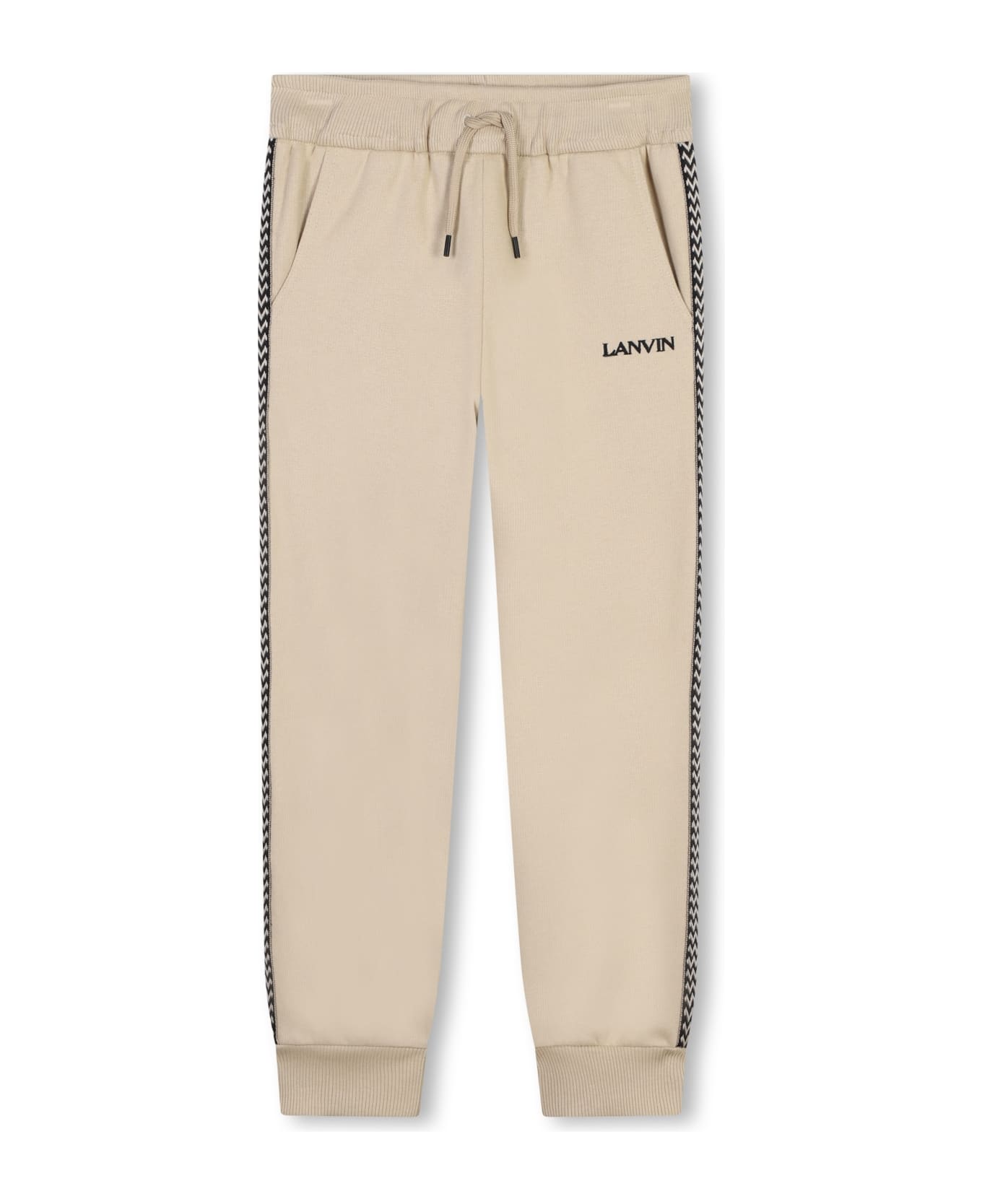 Lanvin Pantaloni Sportivi Con Bordo A Righe - Beige