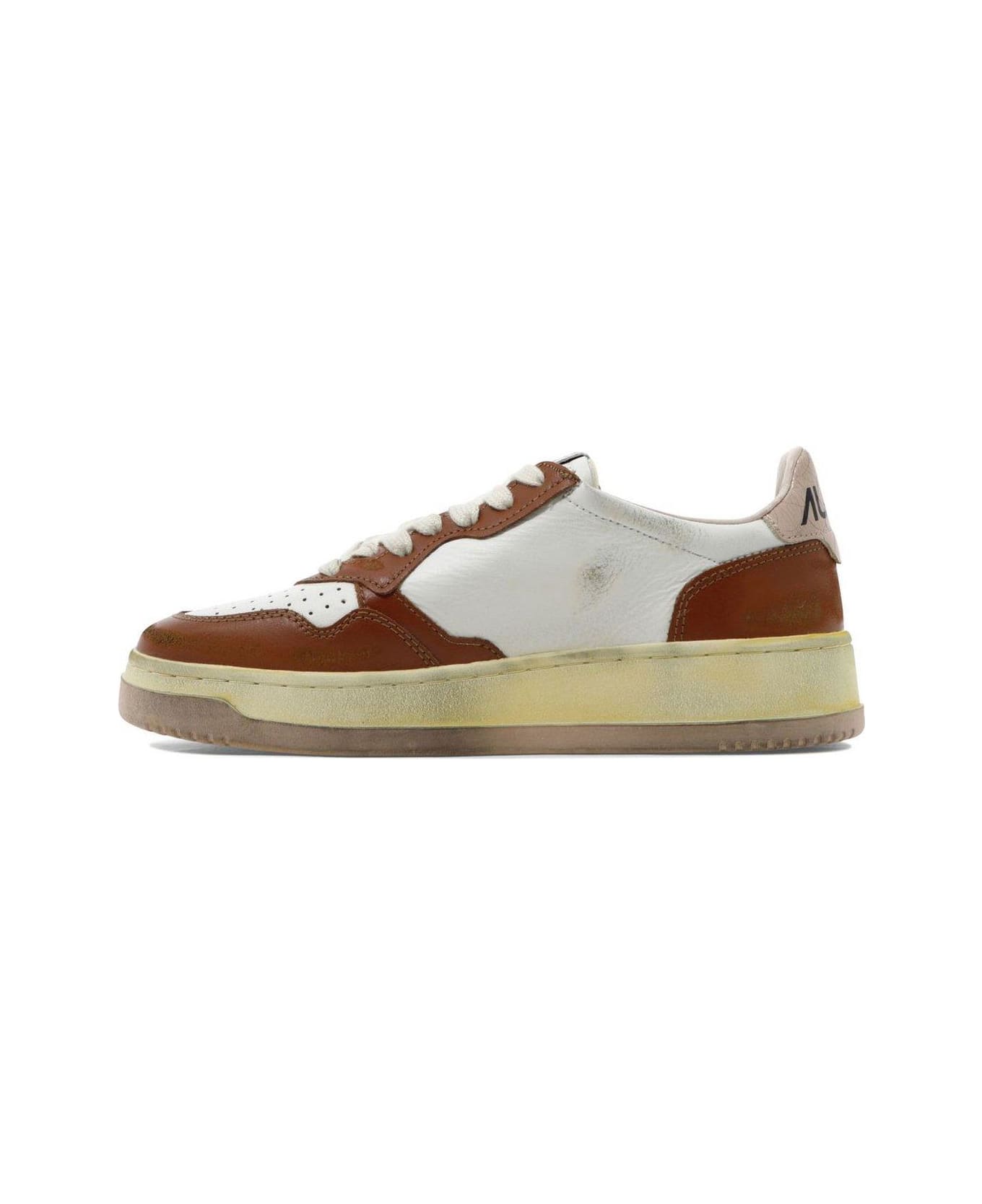 Autry Medalist Lace-up Sneakers - WHITE/Brown