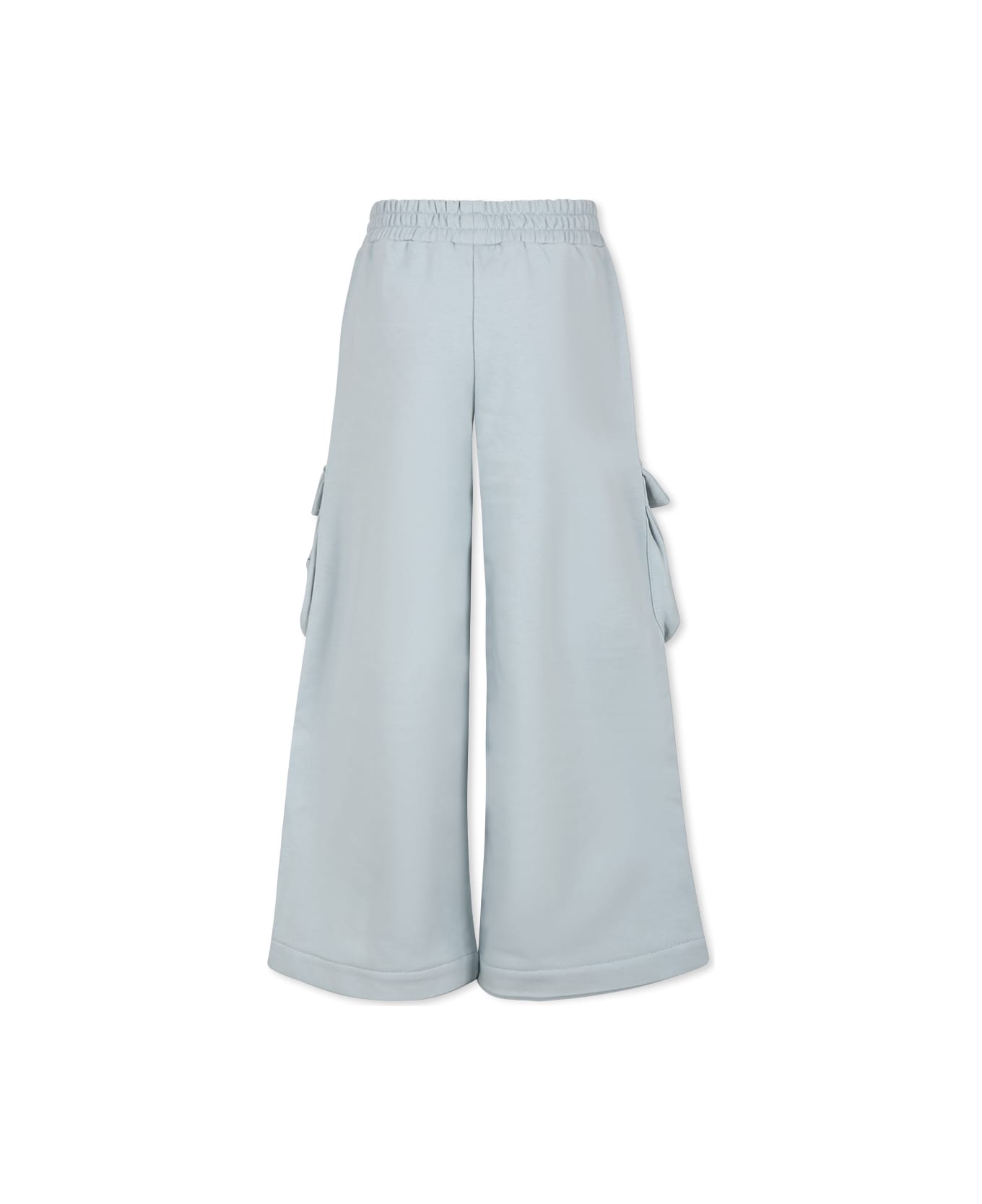 Fendi Light Blue Trousers For Kids With Ff - Light Blue