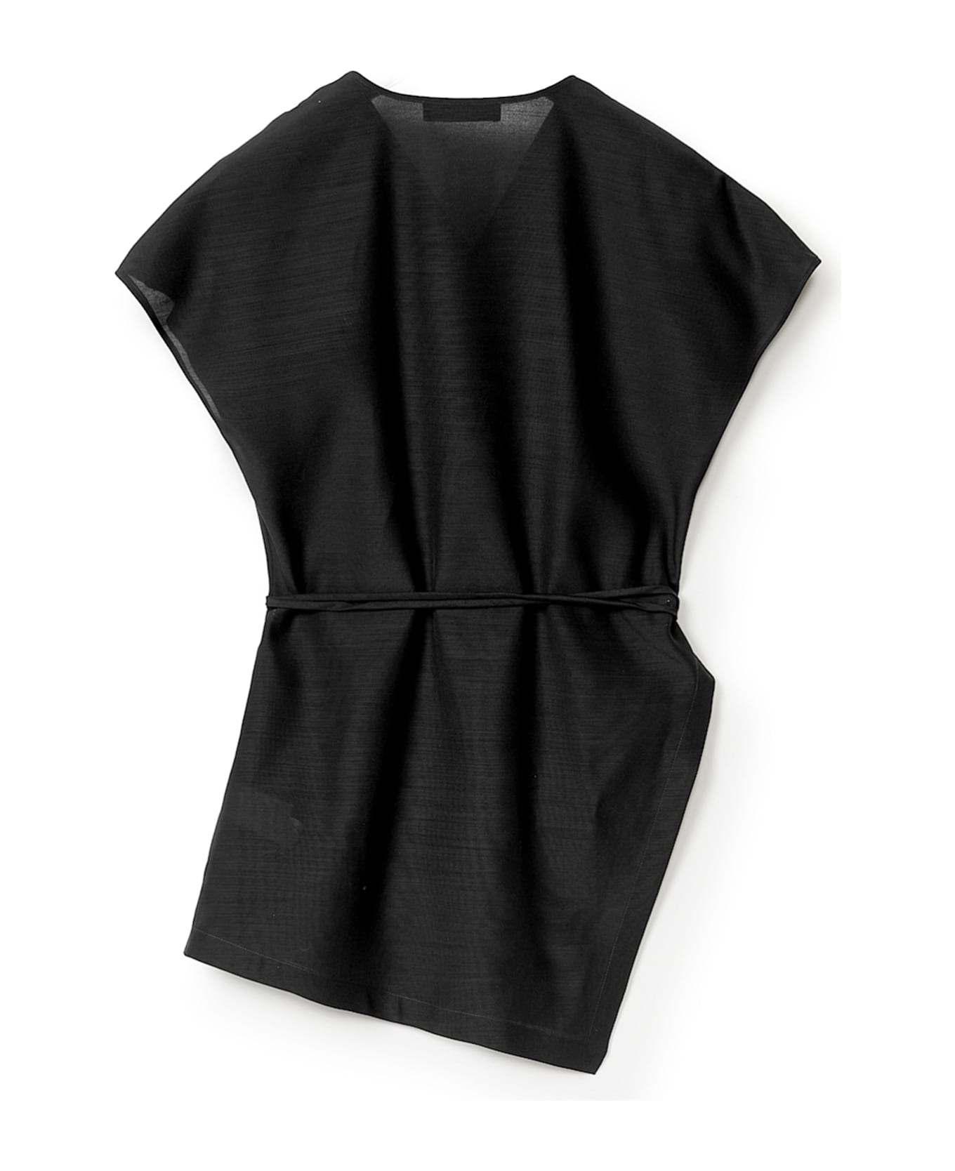 Fabiana Filippi Black Crossover Top In Wool And Silk - NERO Tシャツ