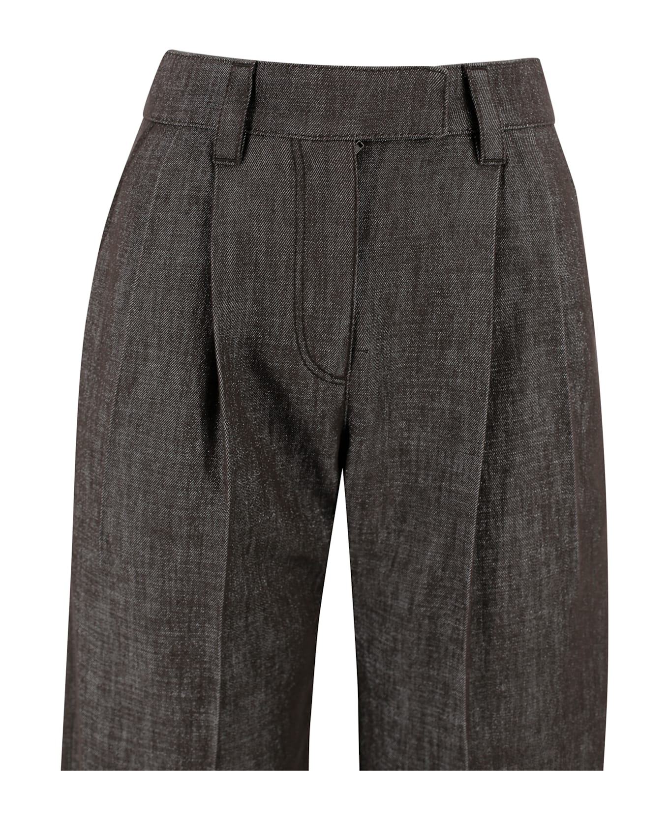 Brunello Cucinelli Loose Curved Pants - Brown