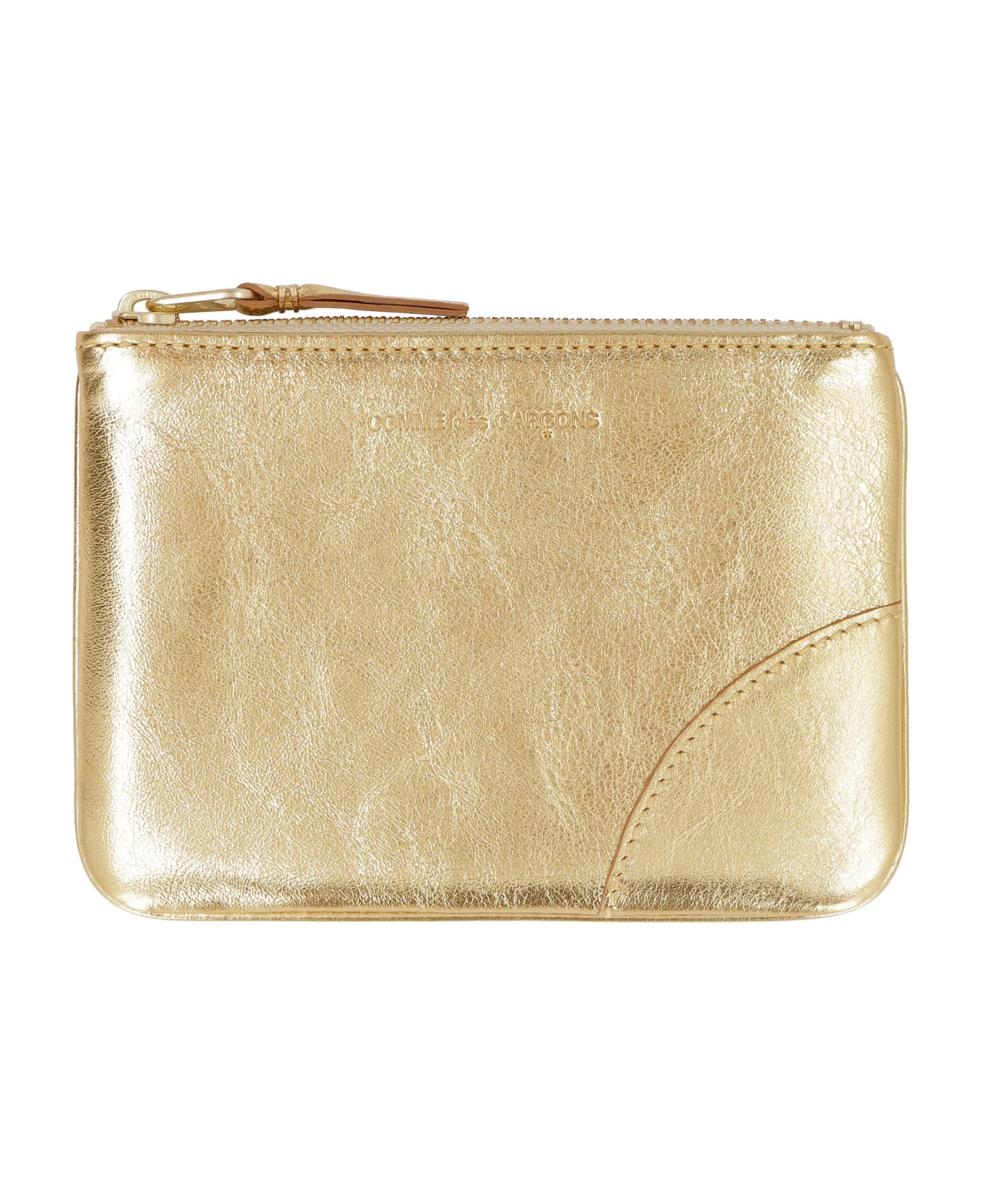 Comme des Garçons Wallet Logo Detail Flat Leather Pouch - Gold Gold