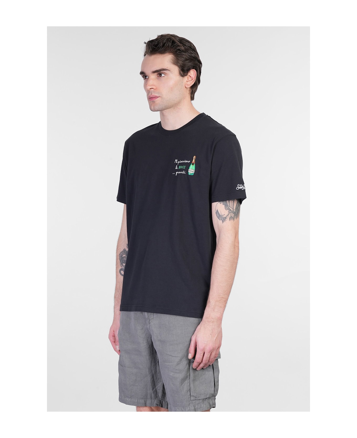 MC2 Saint Barth Portofino T-shirt In Black Cotton - black