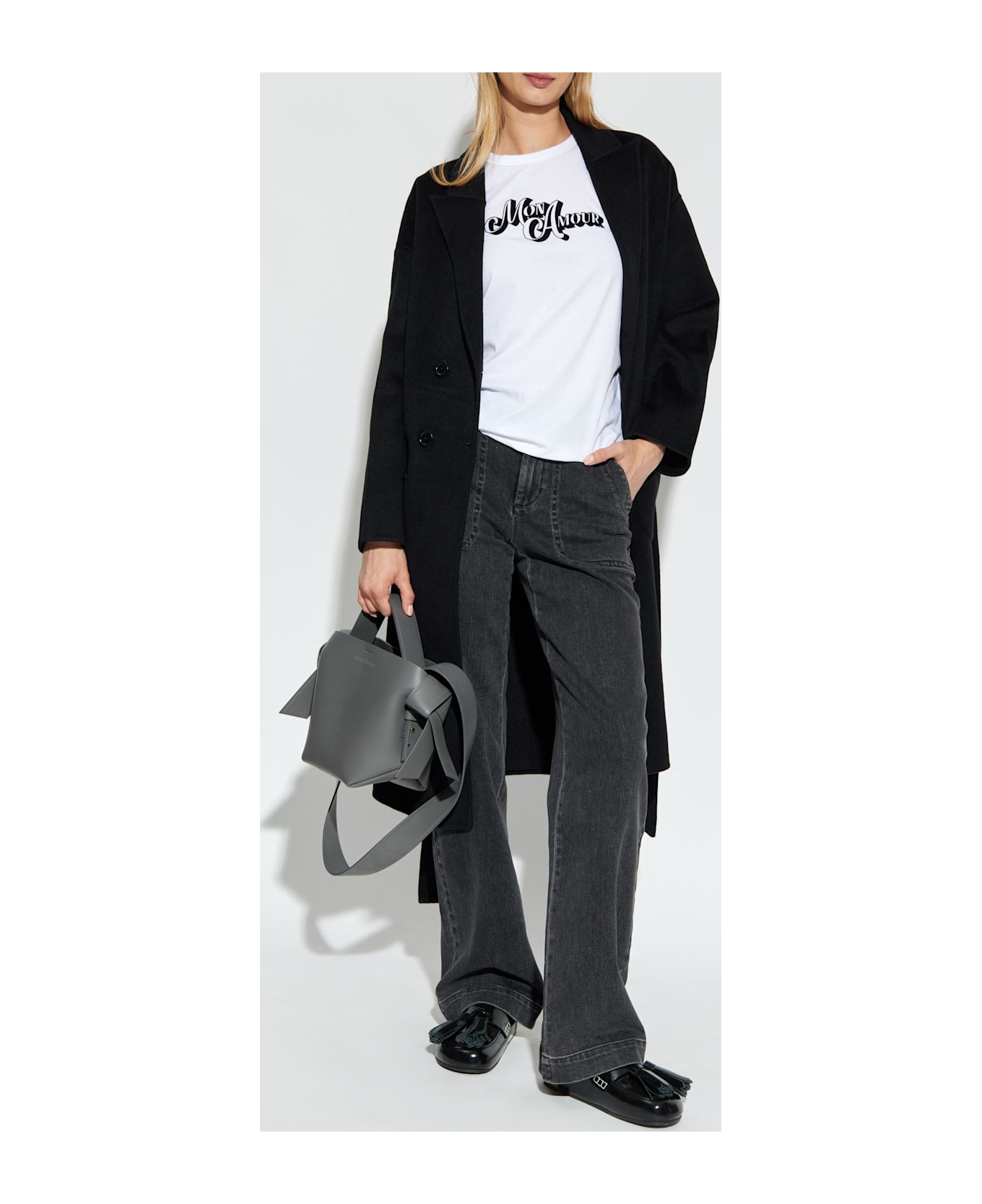 Anine Bing Double-breasted Coat - black cashm.blend