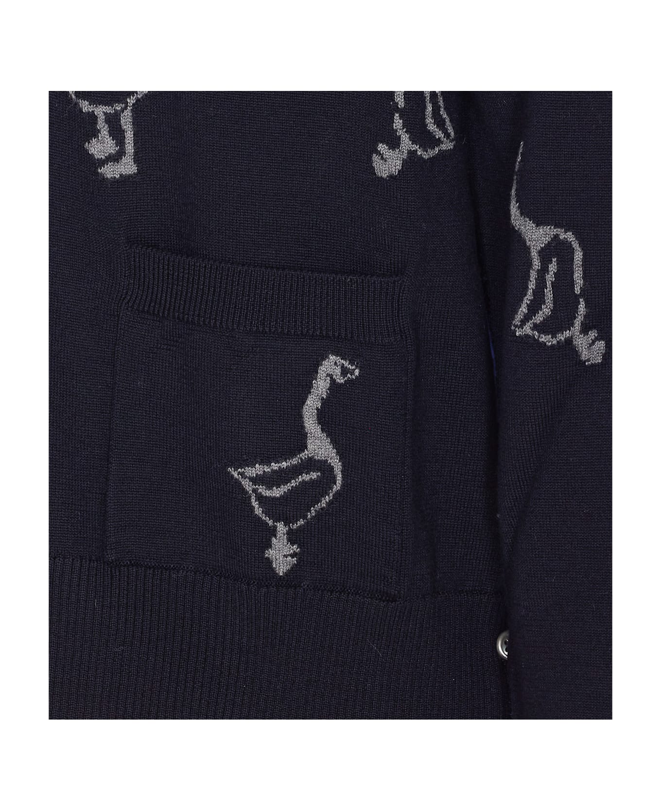 Thom Browne Geese Cardigan - Blue