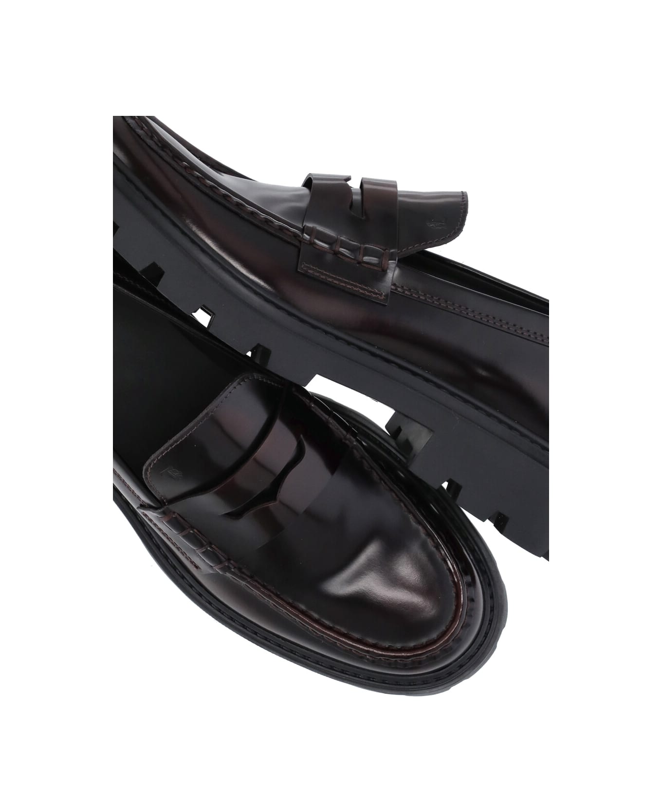 Tod's Leather Loafers - Burgundy ハイヒール
