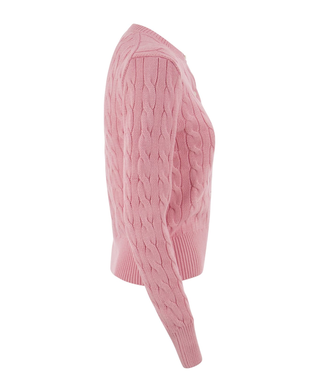Polo Ralph Lauren Plaited Cotton Cardigan - Pink