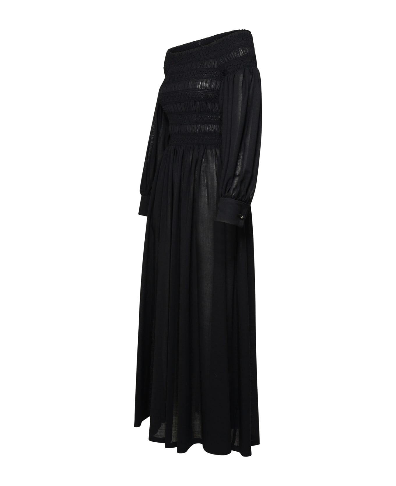 Max Mara Black Virgin Wool Dress - Black