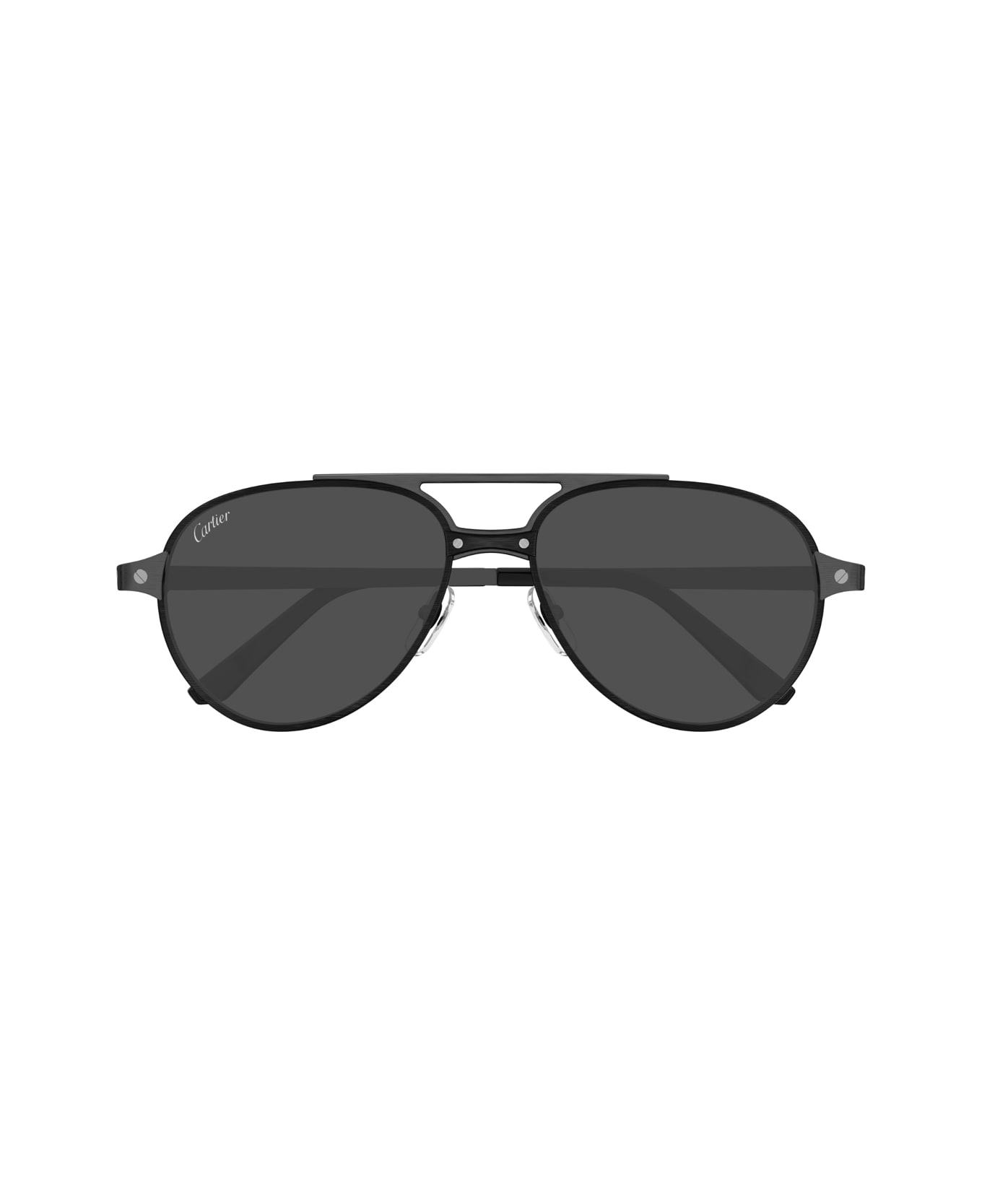 Cartier Eyewear Ct0476s Santos De Cartier 005 Black Ruthenium Smoke Sunglasses - Grigio