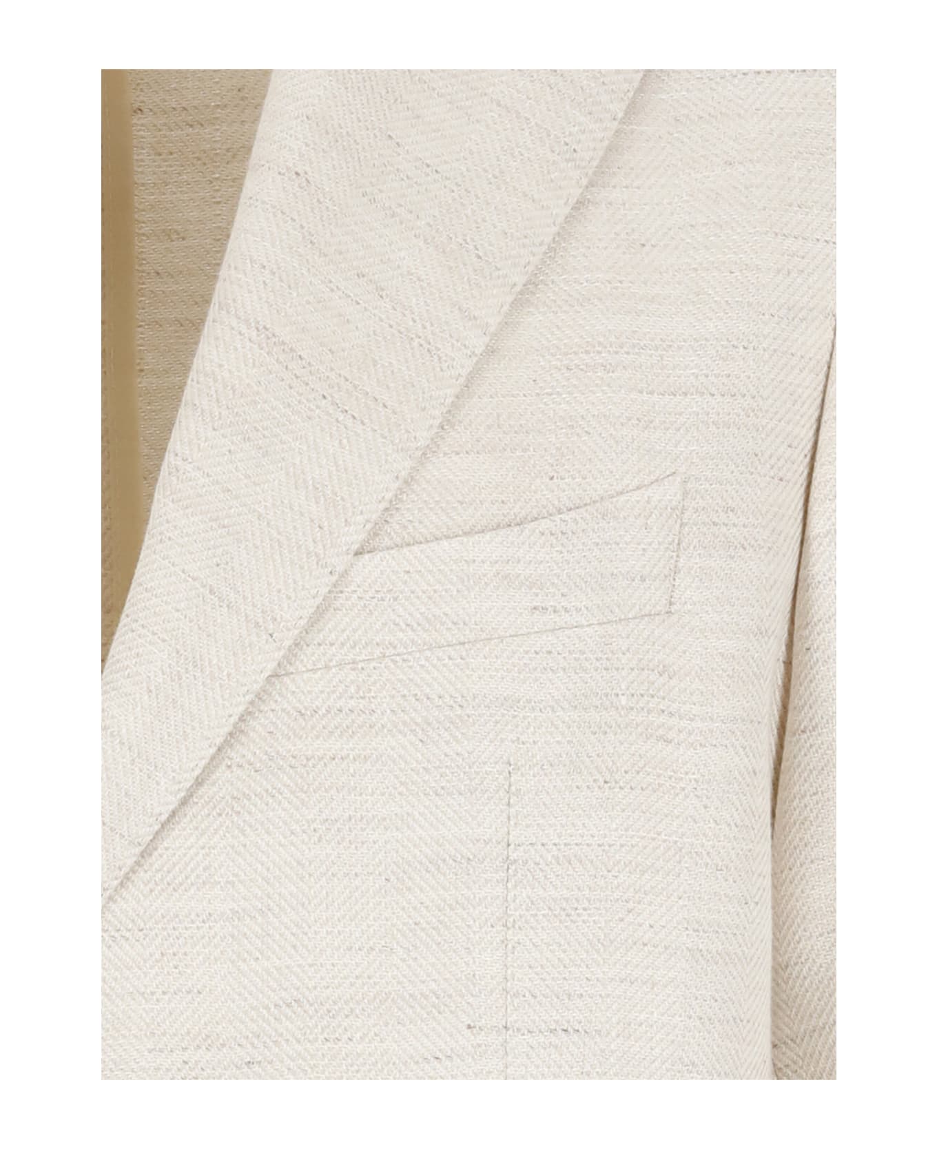 Tagliatore Linen And Cotton Jacket - Beige