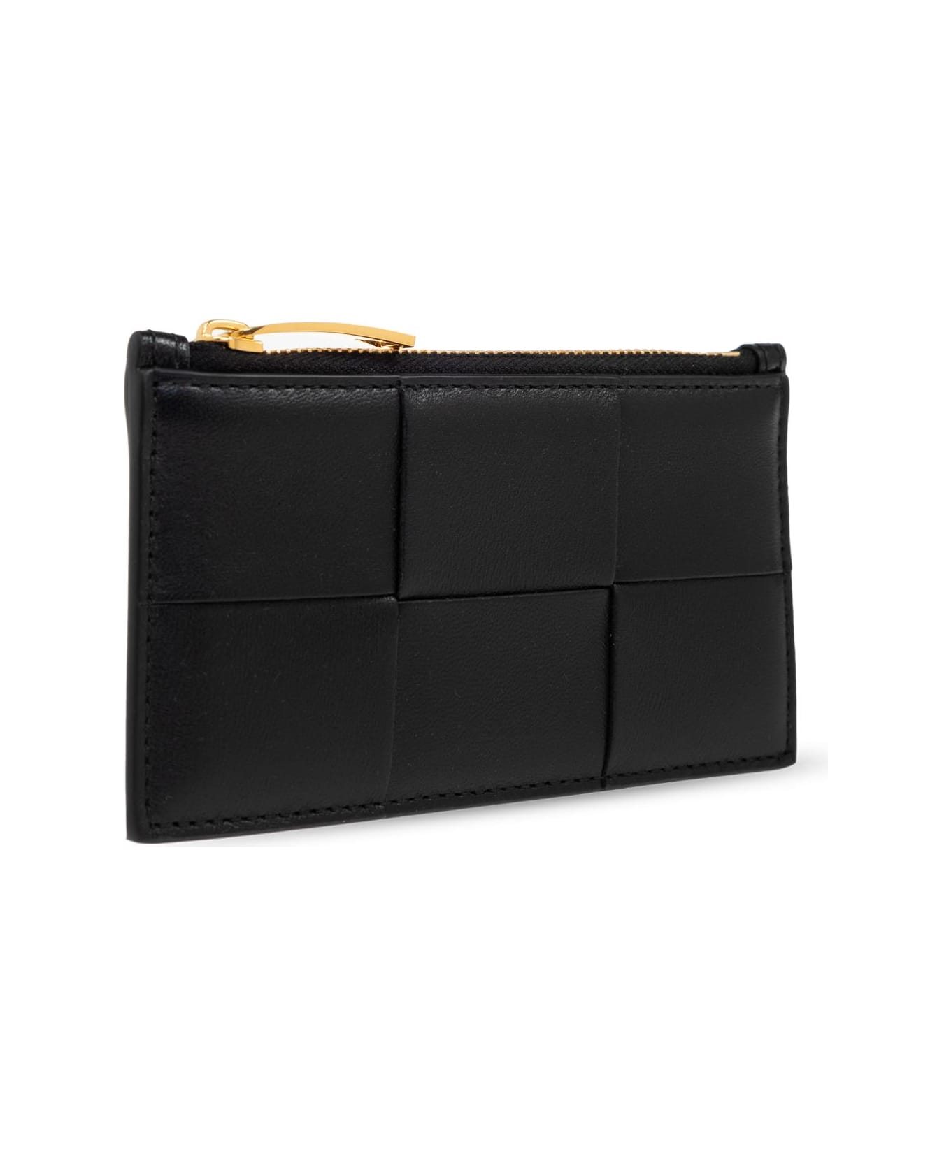 Bottega Veneta Leather Card Holder - BLACK