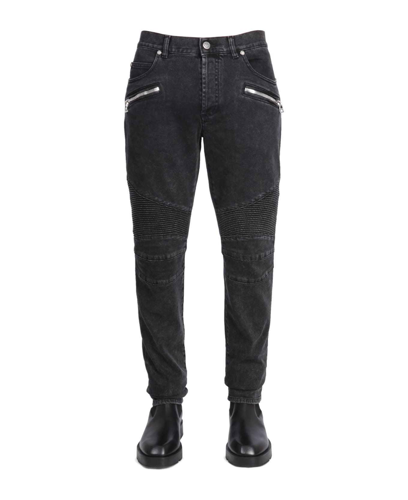 Balmain Jeans In Denim - NERO