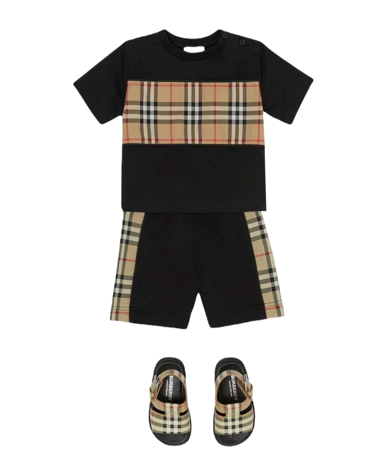 Burberry Black T-shirt Baby Boy . - Nero Tシャツ＆ポロシャツ