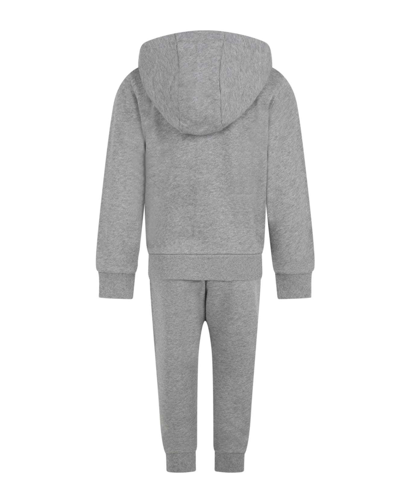 Moncler Grey Tracksuit For Boy With Iconic Patch - Blue