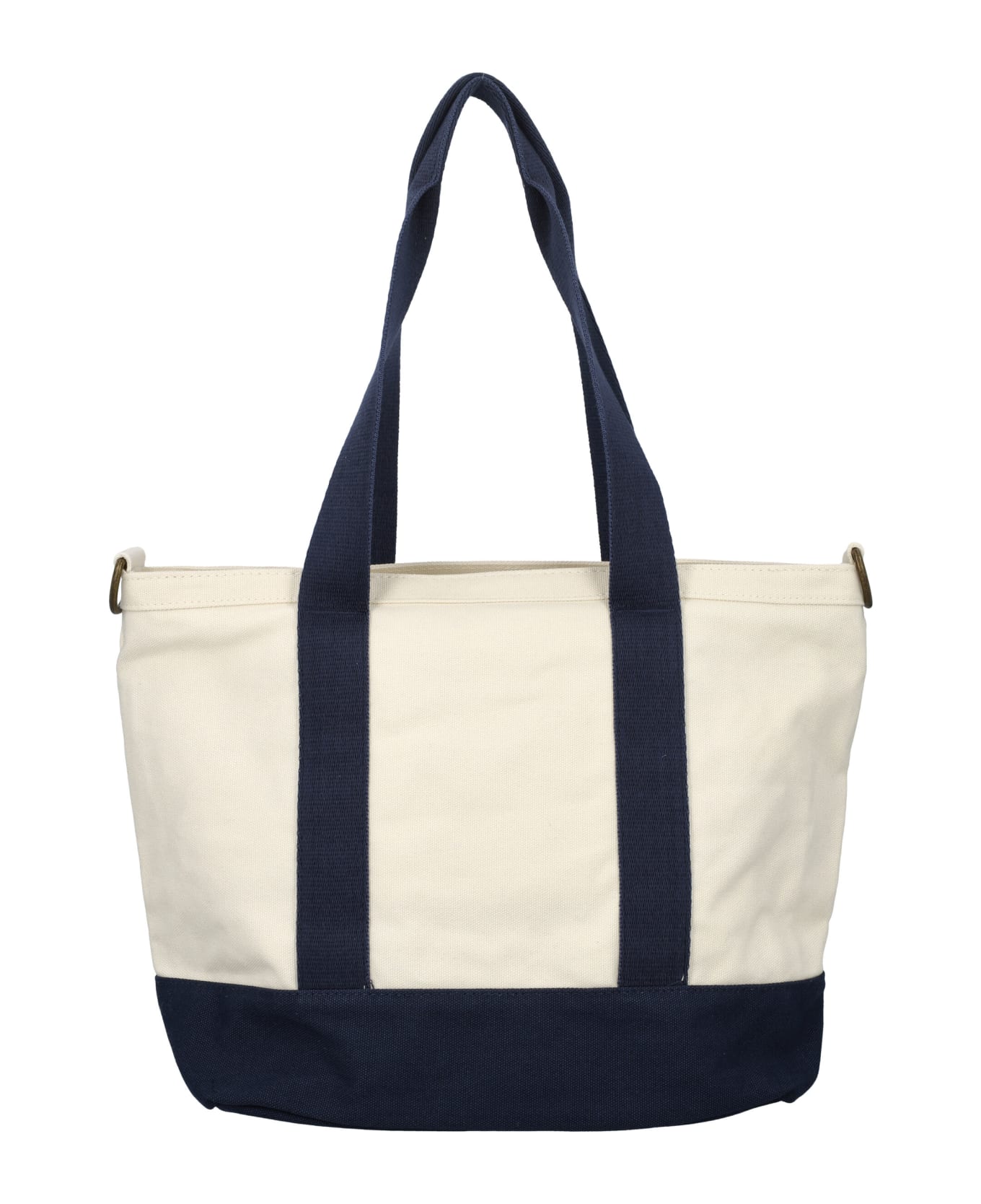 Polo Ralph Lauren Kid - Big Pony Cotton Canvas Tote - WHITE/NAVY
