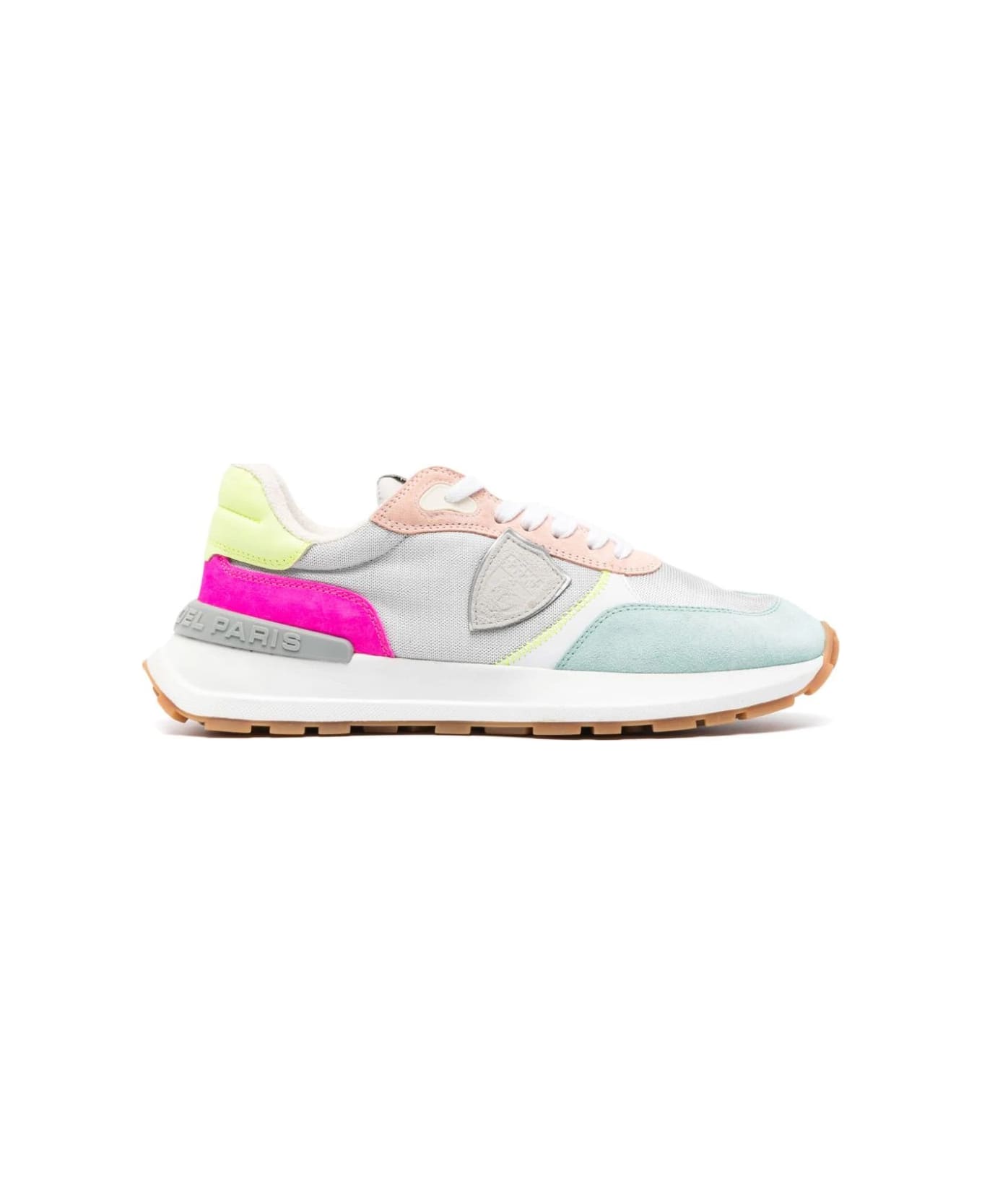 Philippe Model Running Antibes Sneakers - Silver And Fluo - Multicolour