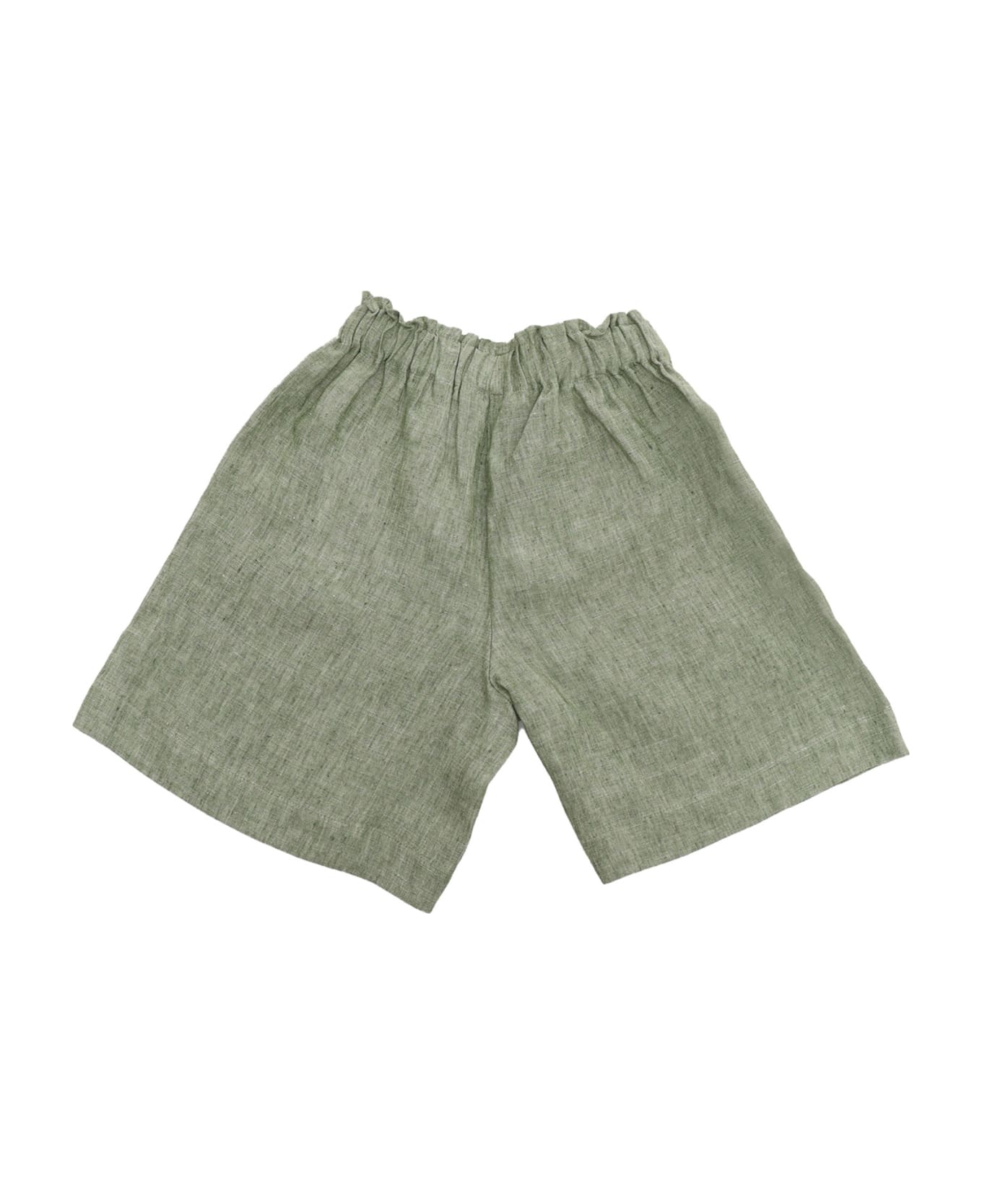 Il Gufo Green Linen Bermuda Shorts - GREEN