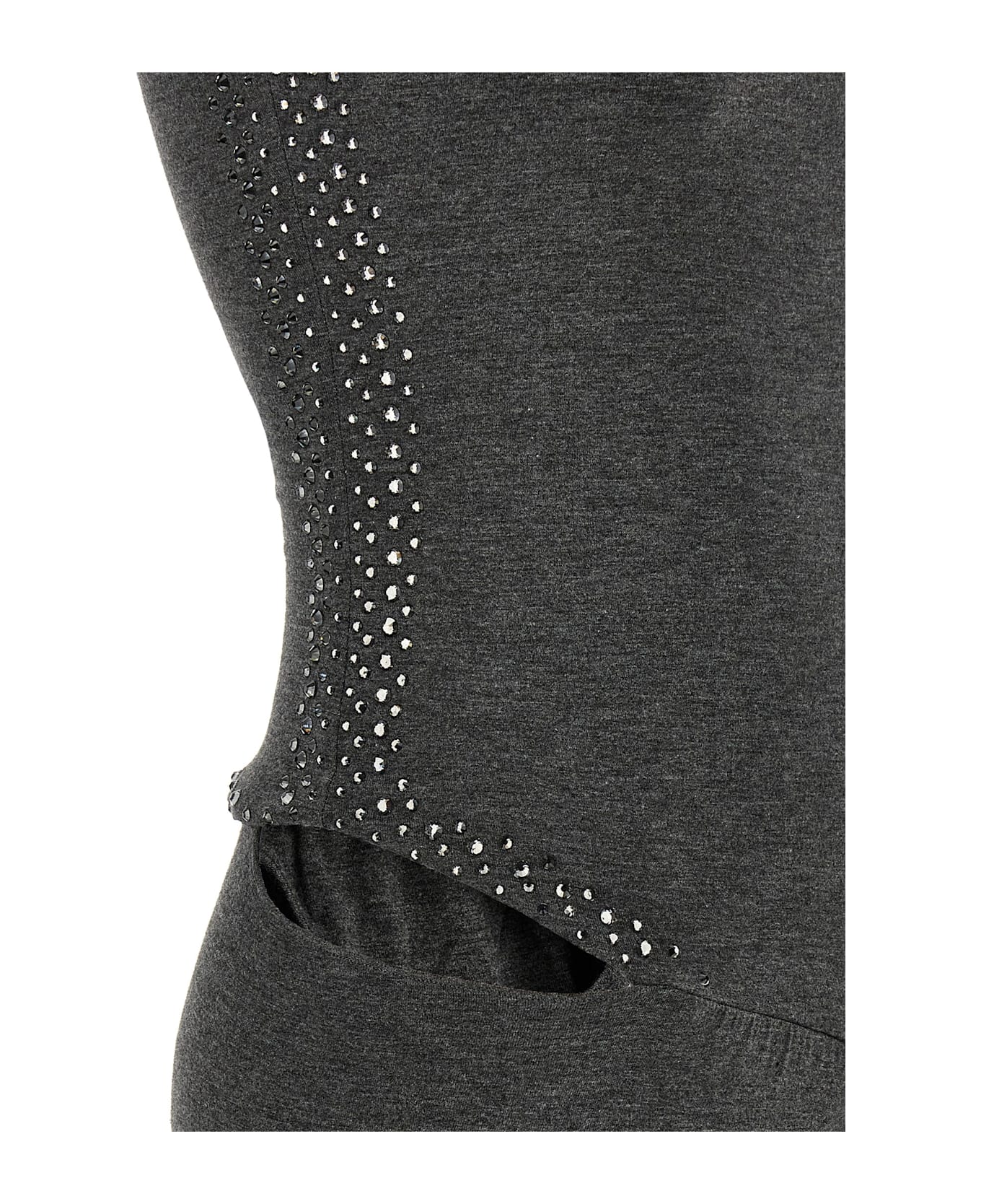The Attico Rhinestone Dress - Gray