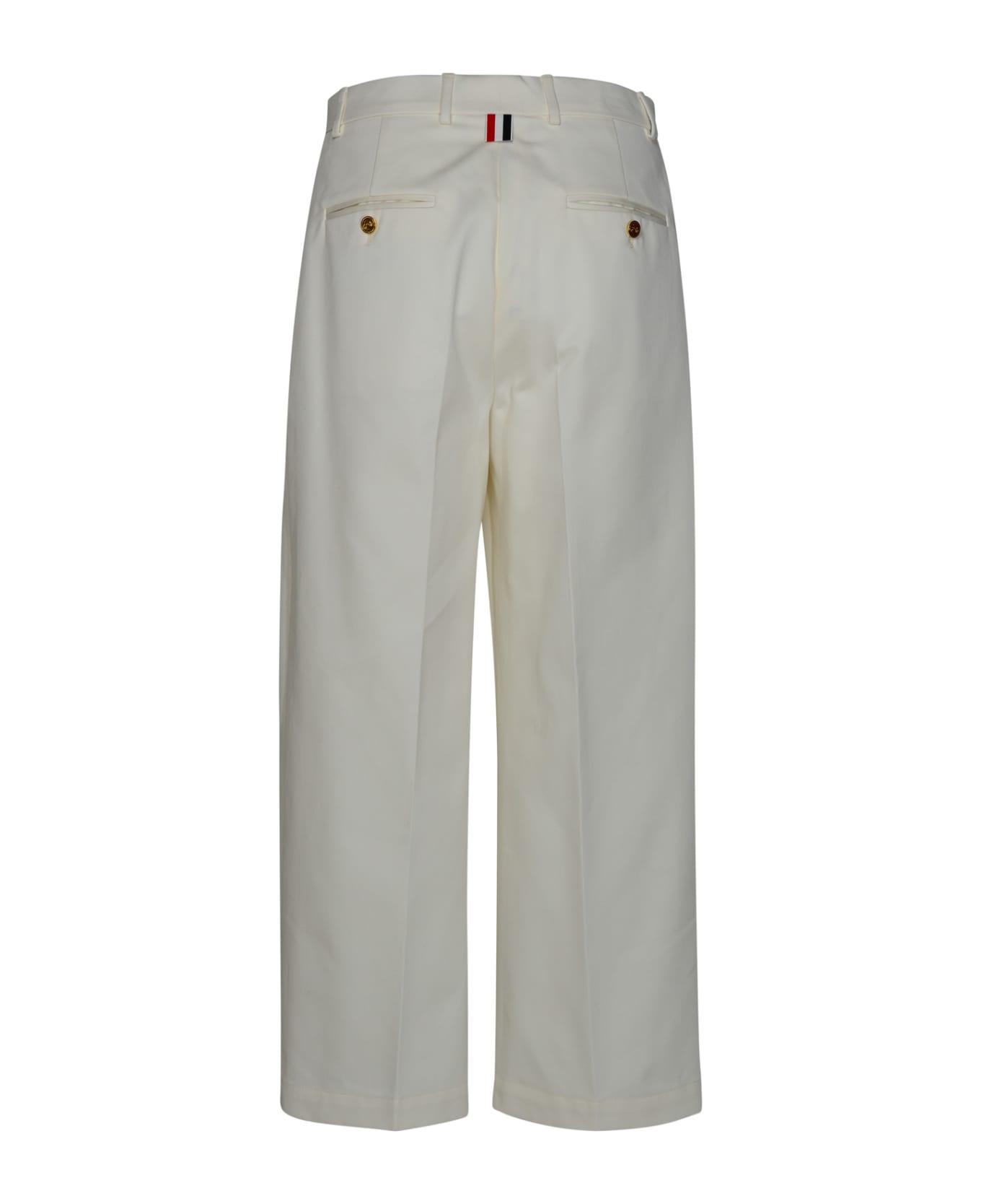 Thom Browne White Cotton Pants - White