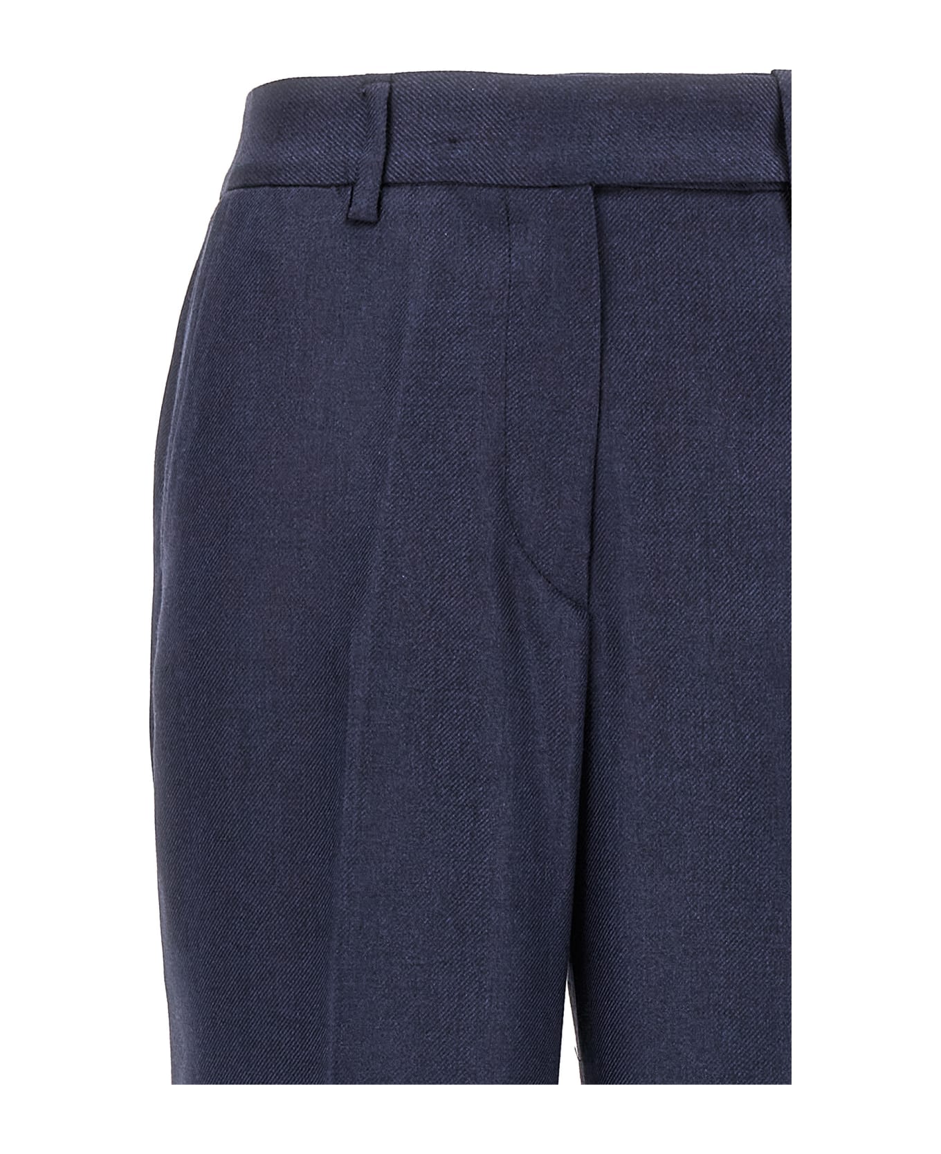 Kiton Silk Cashmere Pants - Blue