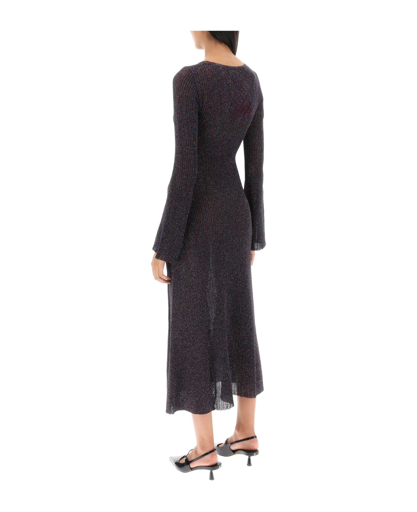 Ganni Lurex-knit Midi Dress - MultiColour
