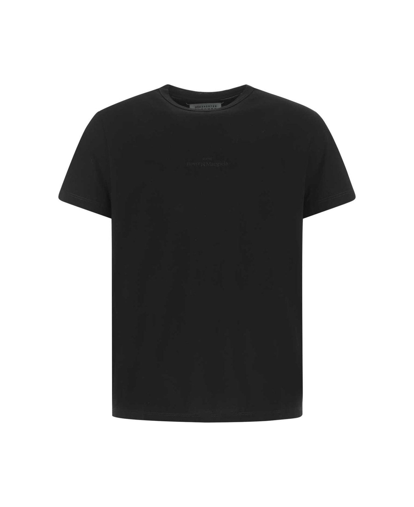 Maison Margiela Logo Embroidered Crewneck T-shirt - Black