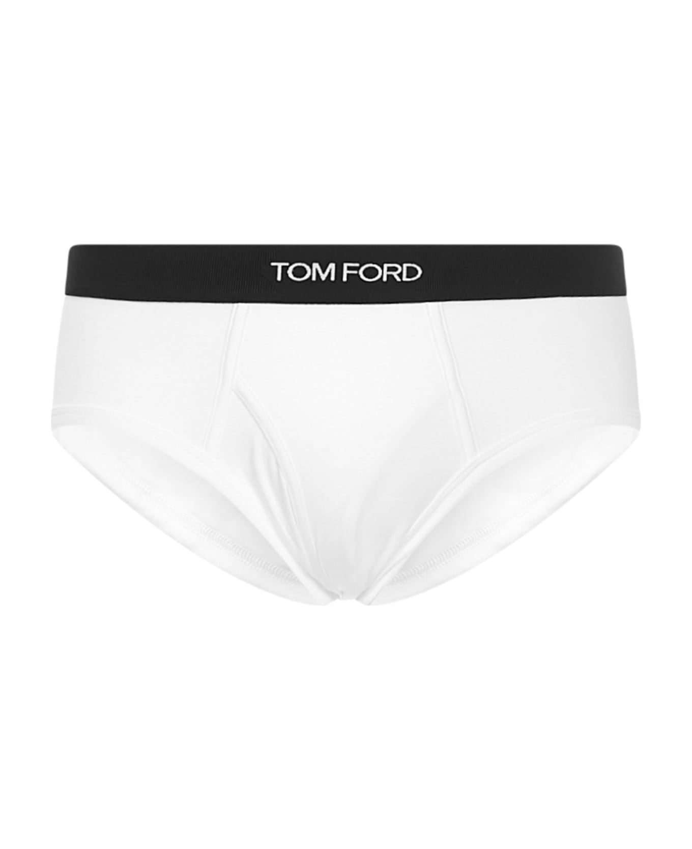 Tom Ford Elastic Waist Logo Briefs - White