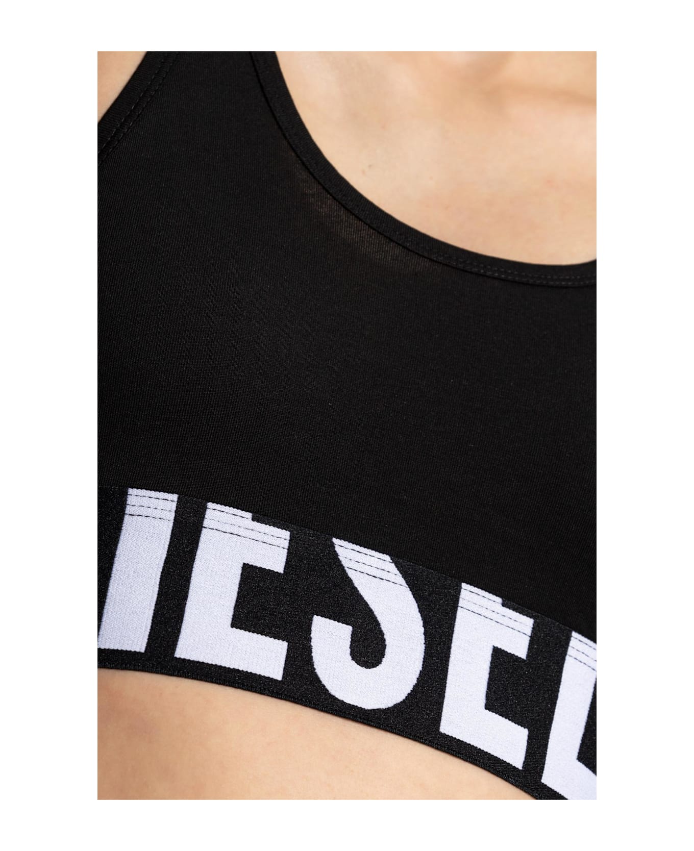 Diesel Bra Ufsb-cotton-race-bralette - Black