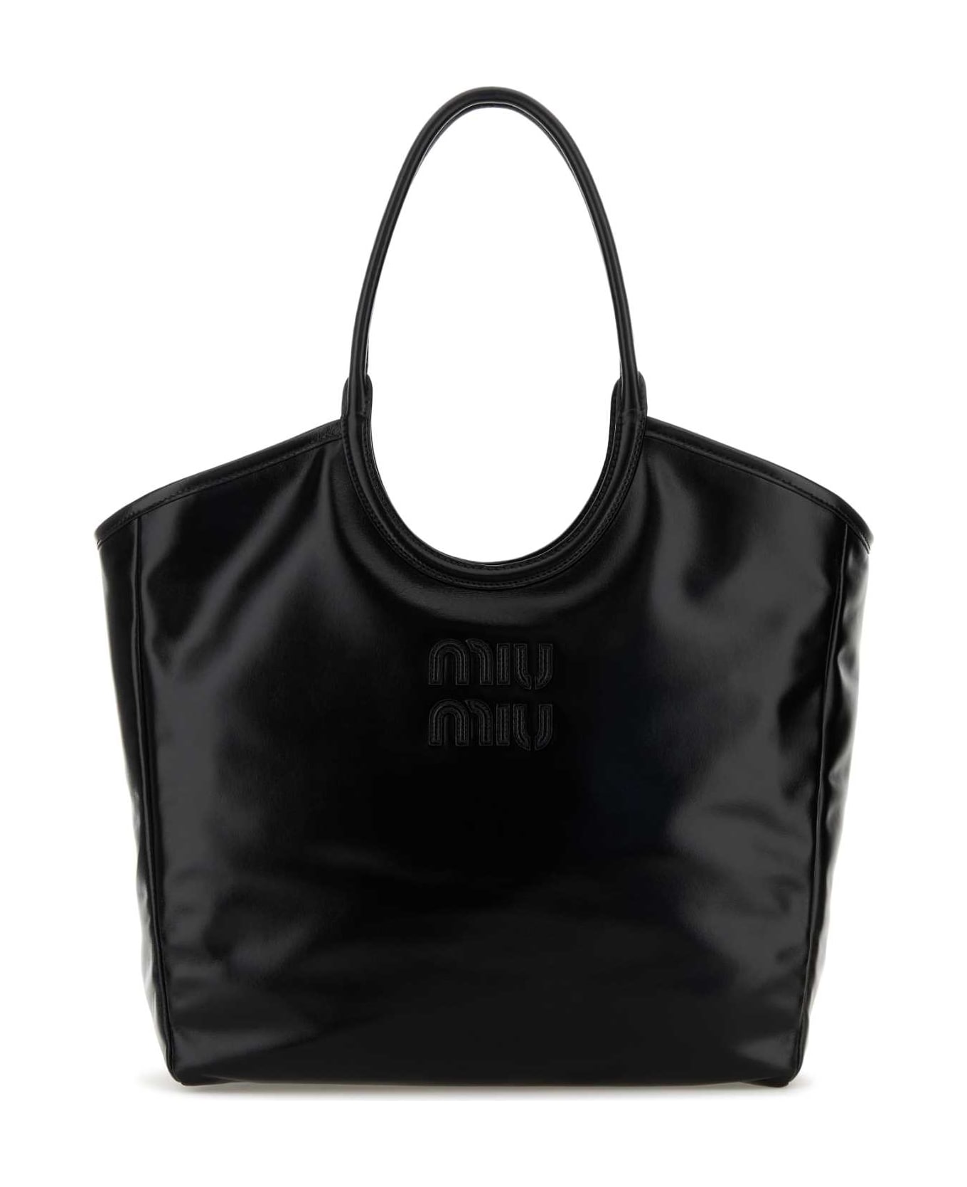 Miu Miu Black Leather Shopping Bag - Nero