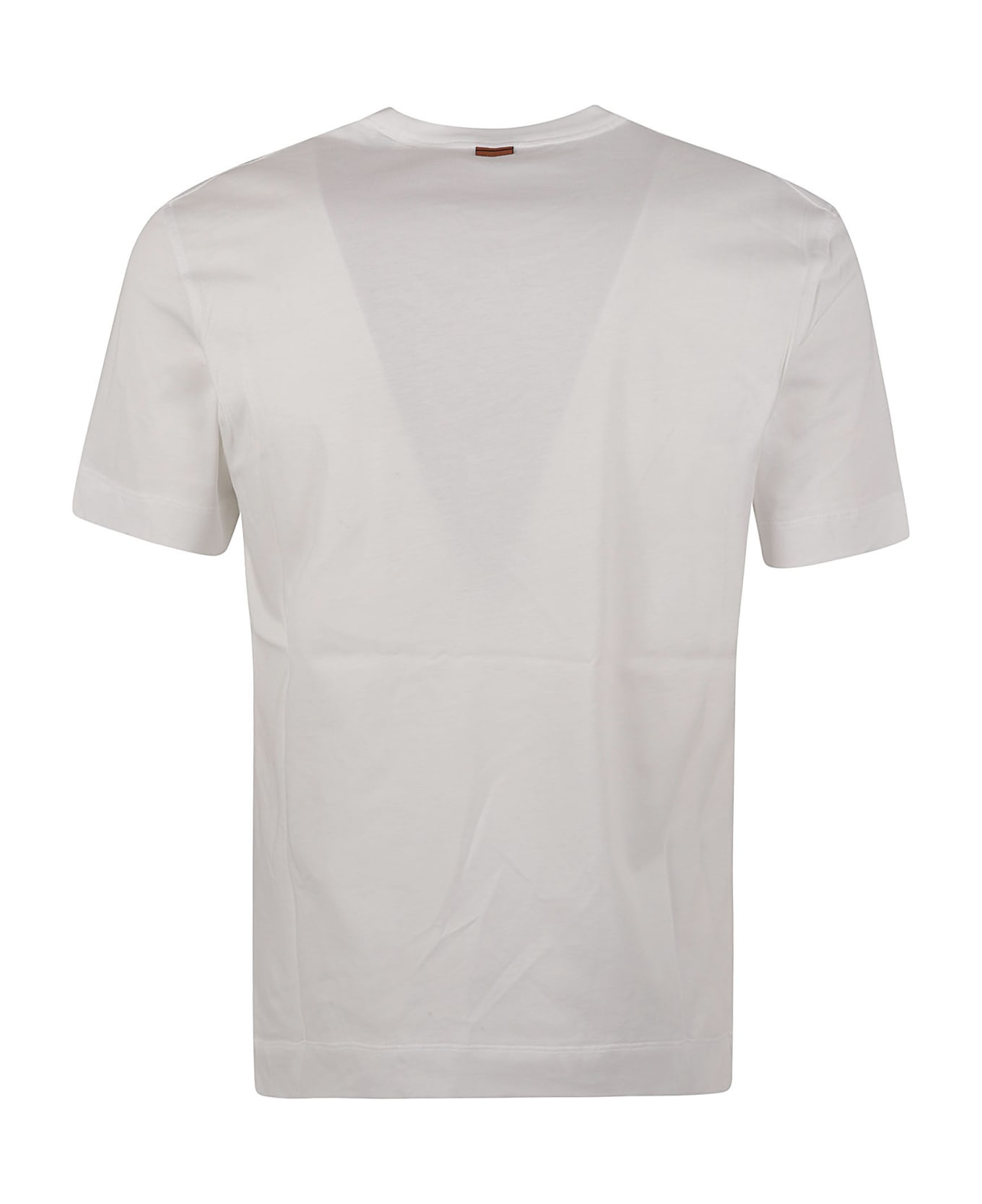 Zegna Regular Plain Logo T-shirt - White シャツ