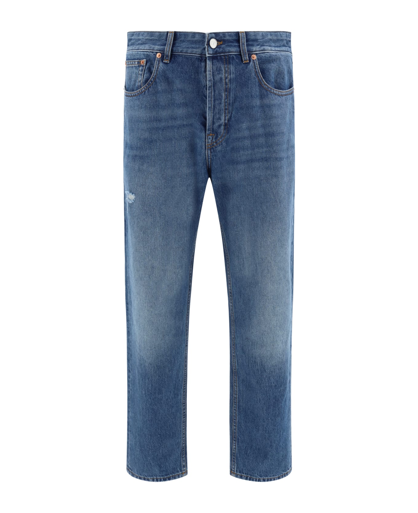 Valentino Jeans With Embossed Logo - Medium Blue Denim