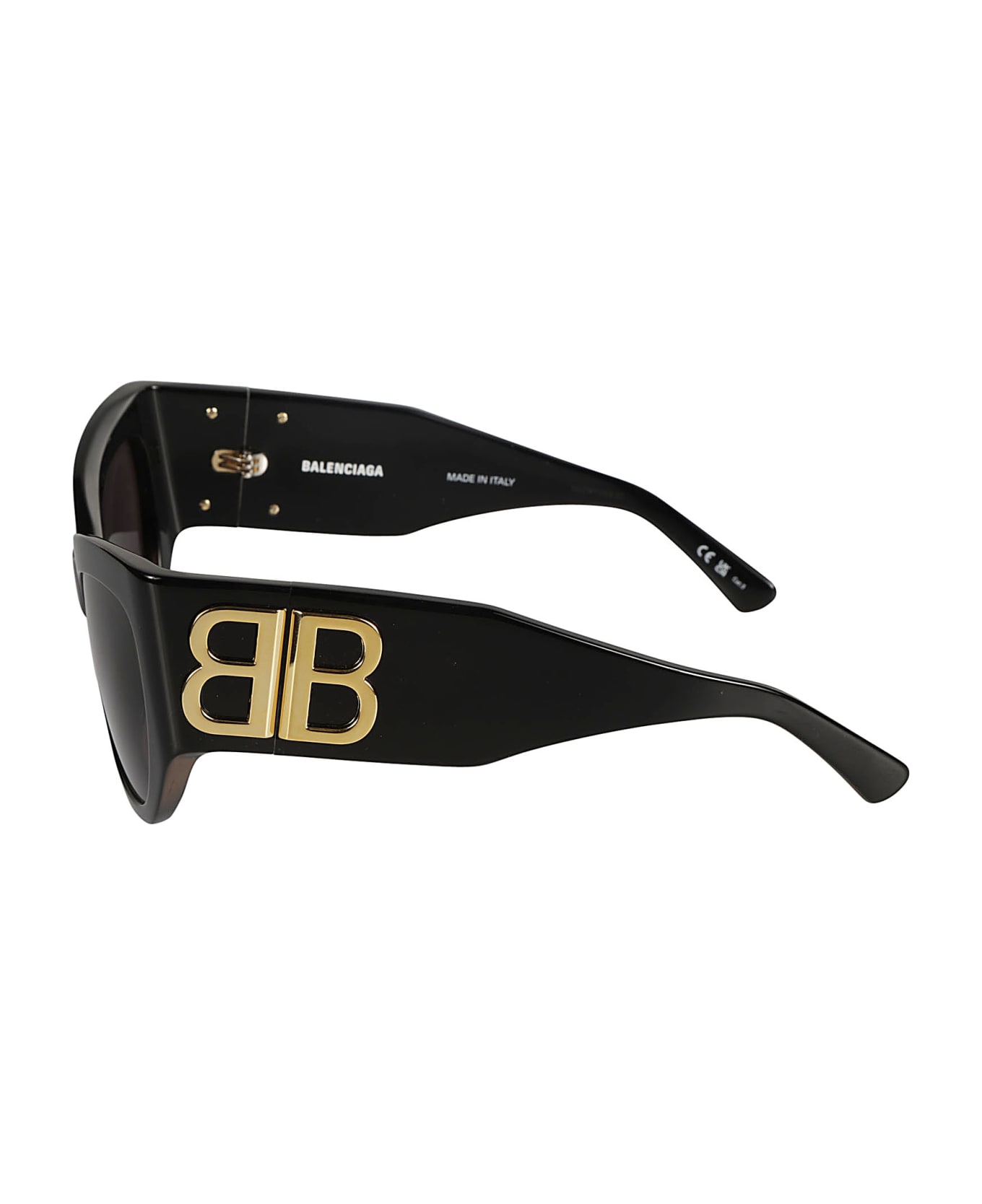 Balenciaga Eyewear Bb Embossed Cat-eye Sunglasses - Black Black Grey