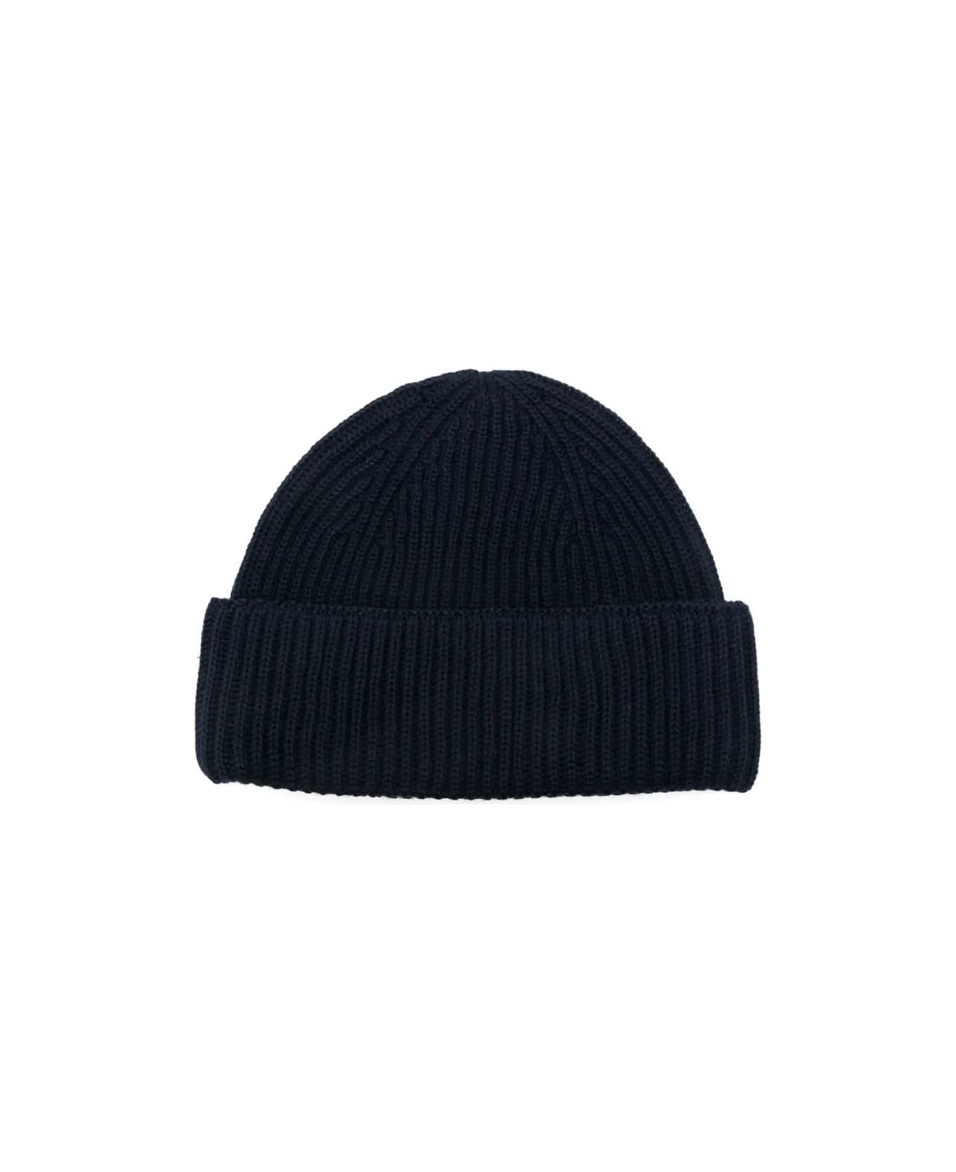 Maison Kitsuné Fox Head Large Beanie - Classic Navy