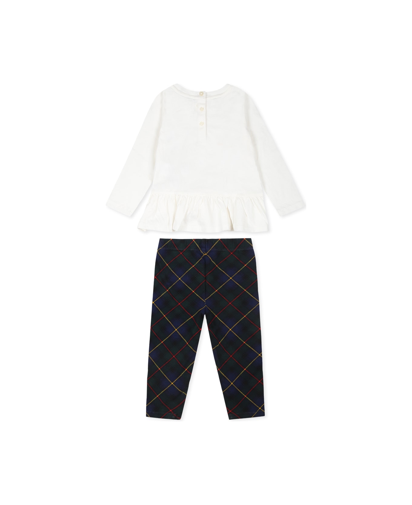 Ralph Lauren Ivory Set For Baby Girl With Dog Print - Multicolor