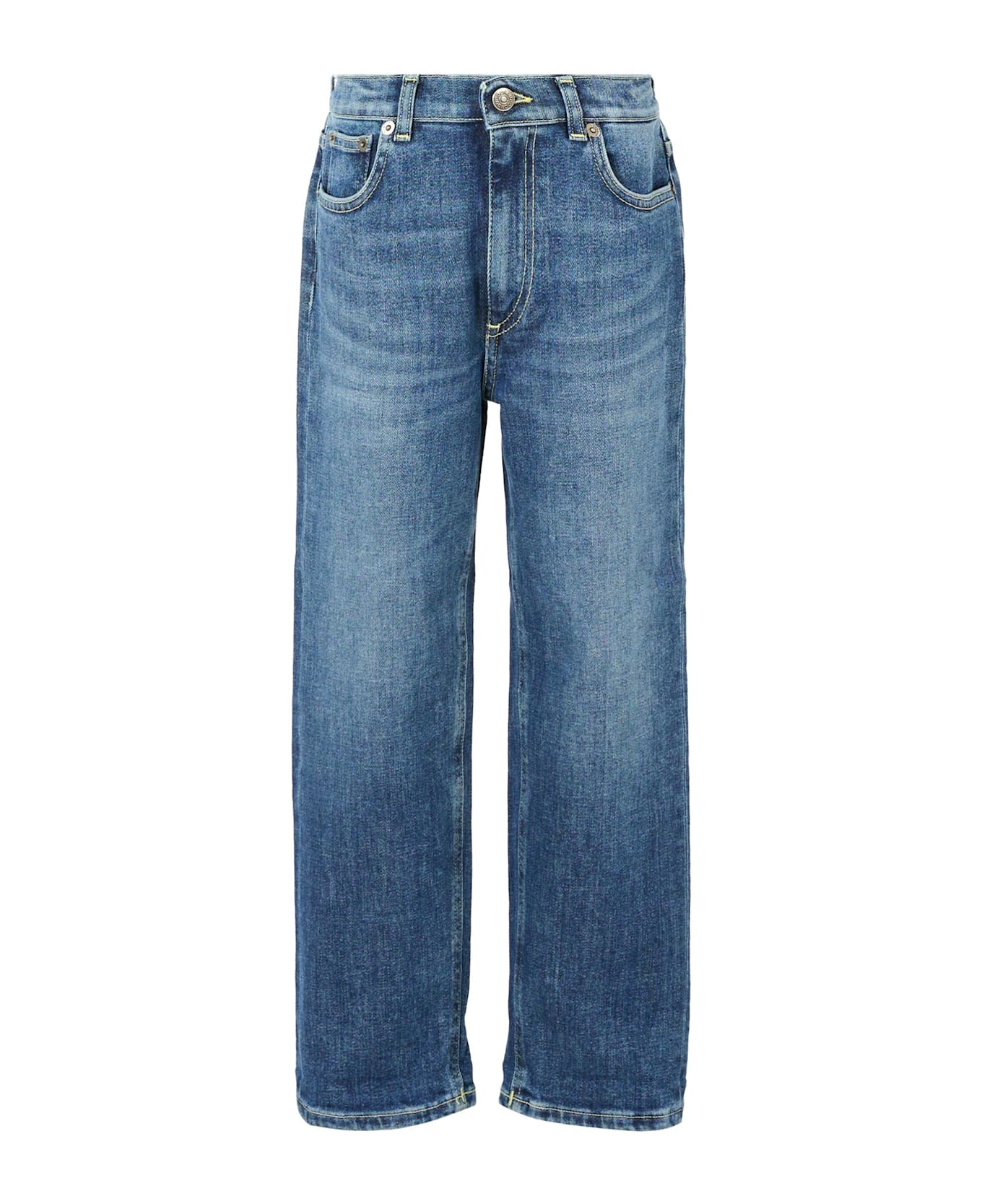 Dondup Blue Jeans For Boy With Logo - Denim