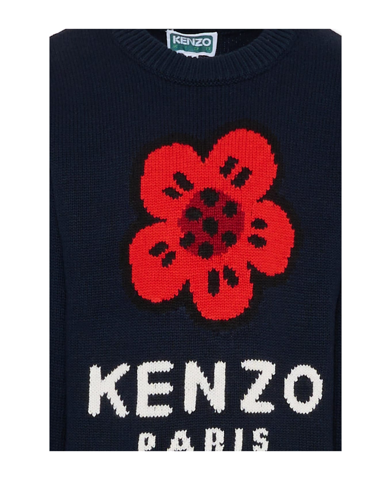 Kenzo Kids Blue Sweater For Girl With Poppy - Blue